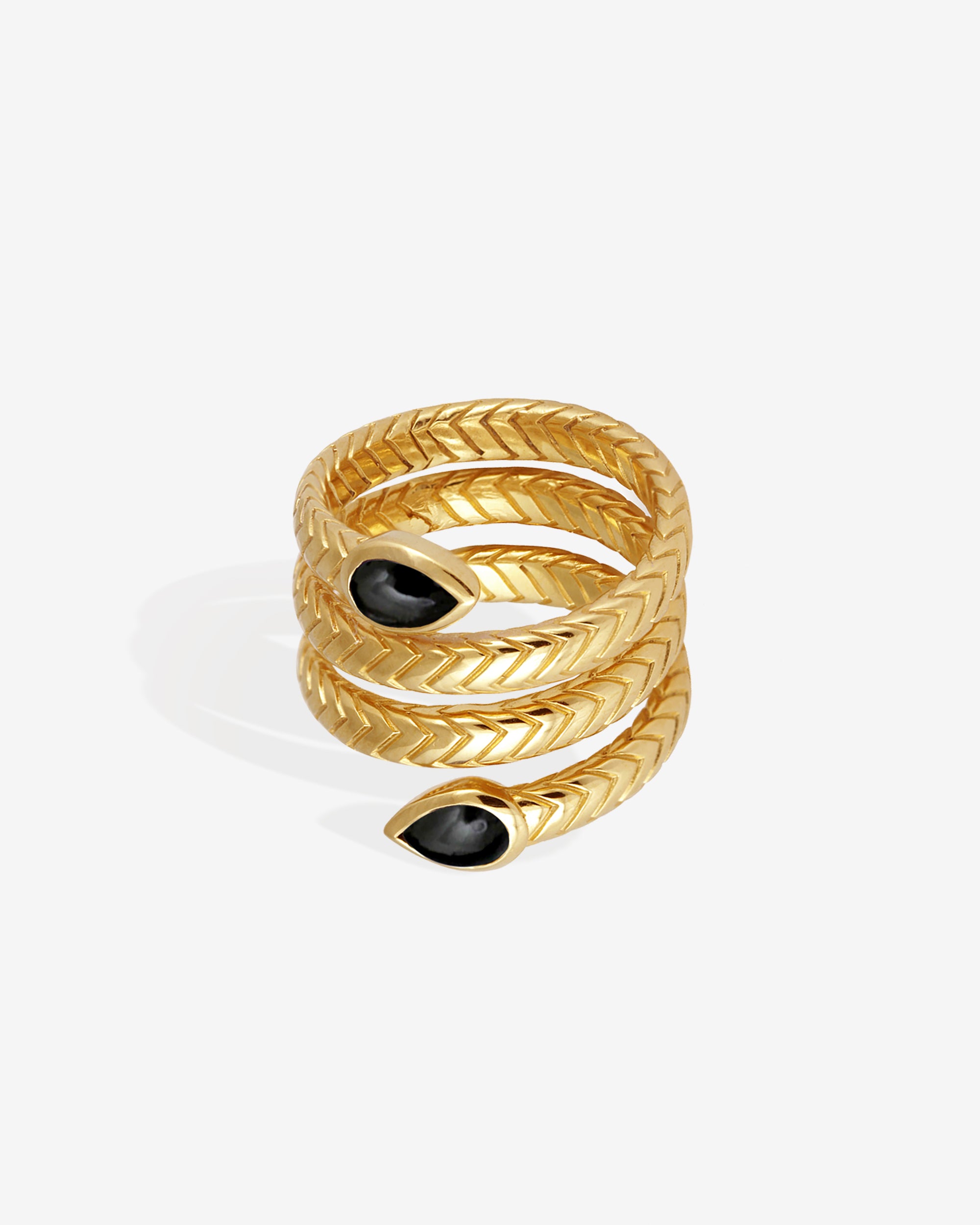 Temple of the Sun Metis Ring Onyx Gold Vermeil