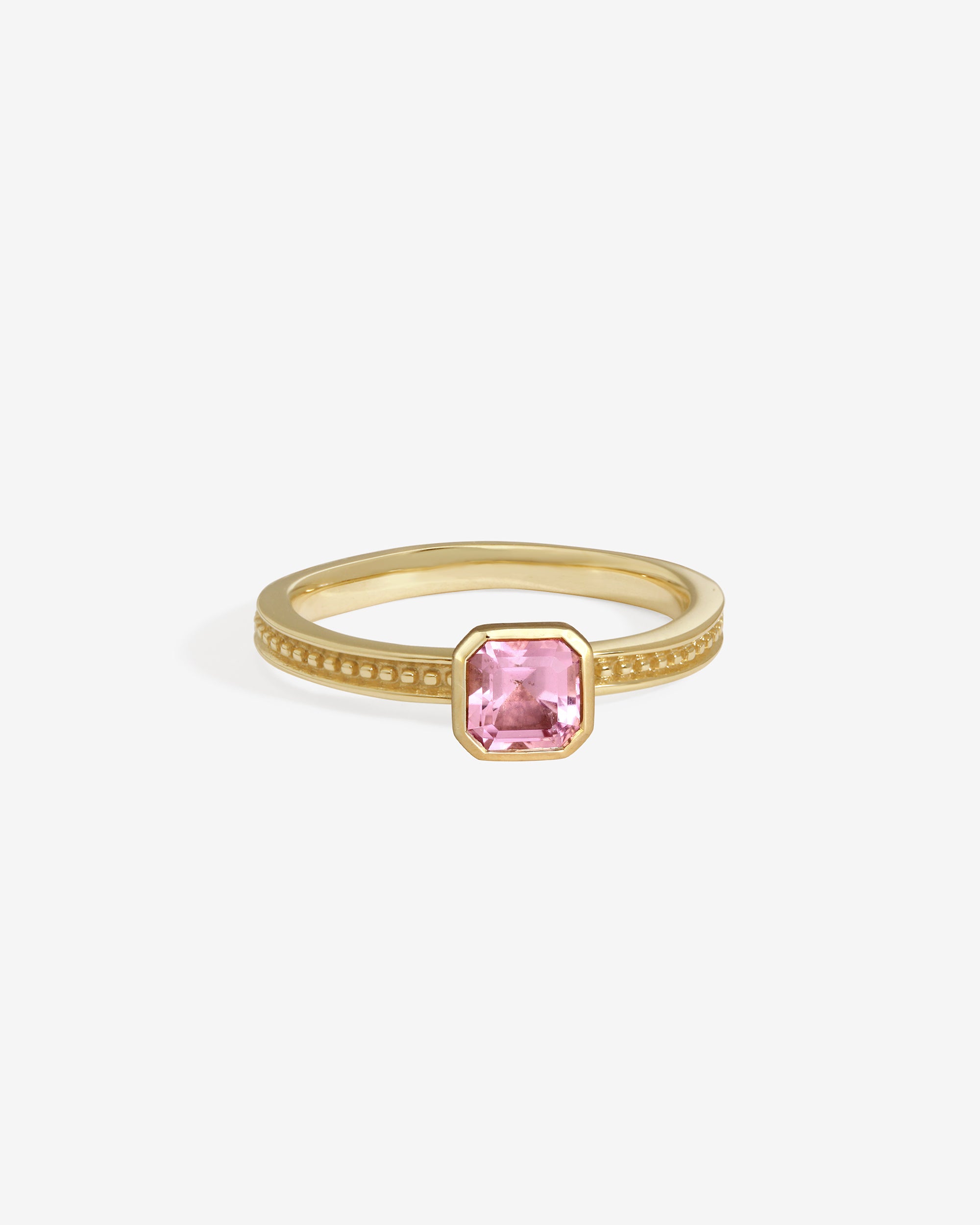 Temple of the Sun Mila Square Ring 0.79ct Pink Tourmaline Solid Gold