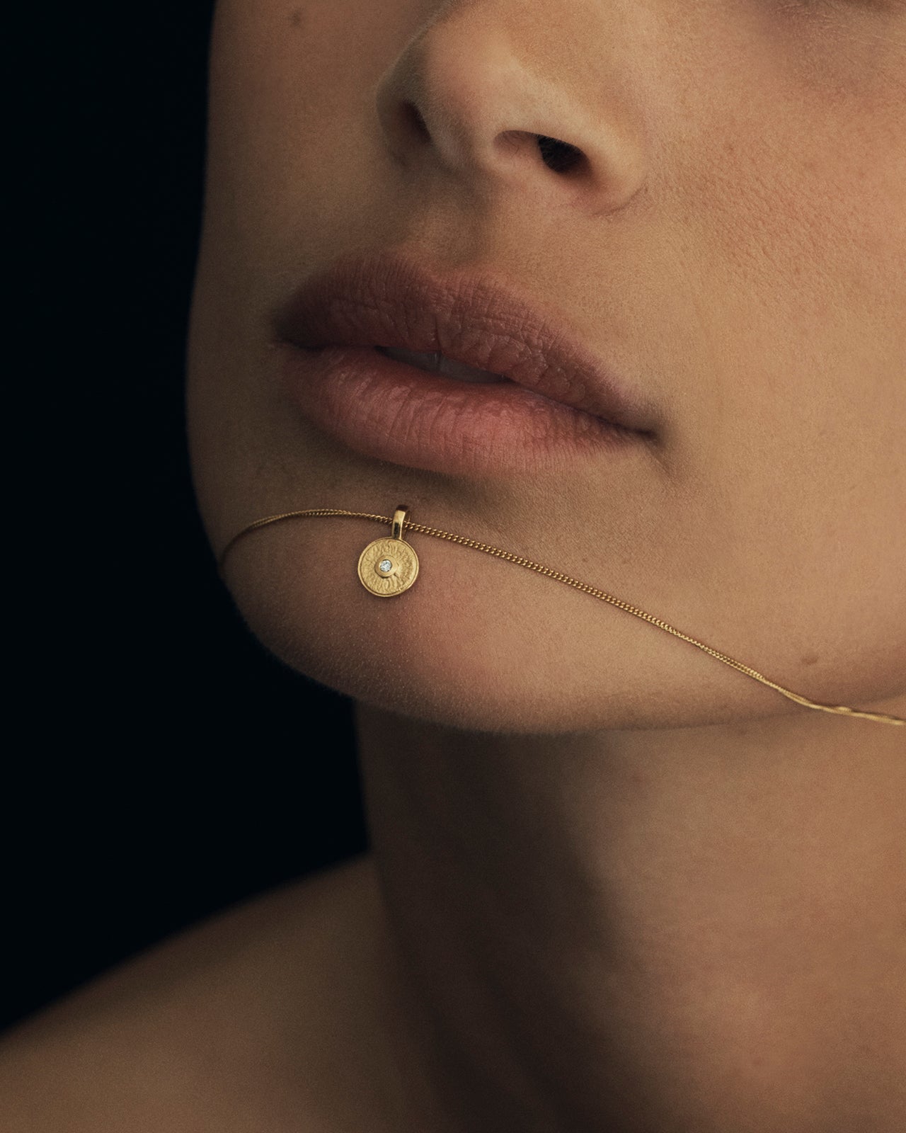 Temple of the Sun Mina Necklace Diamond Gold Vermeil