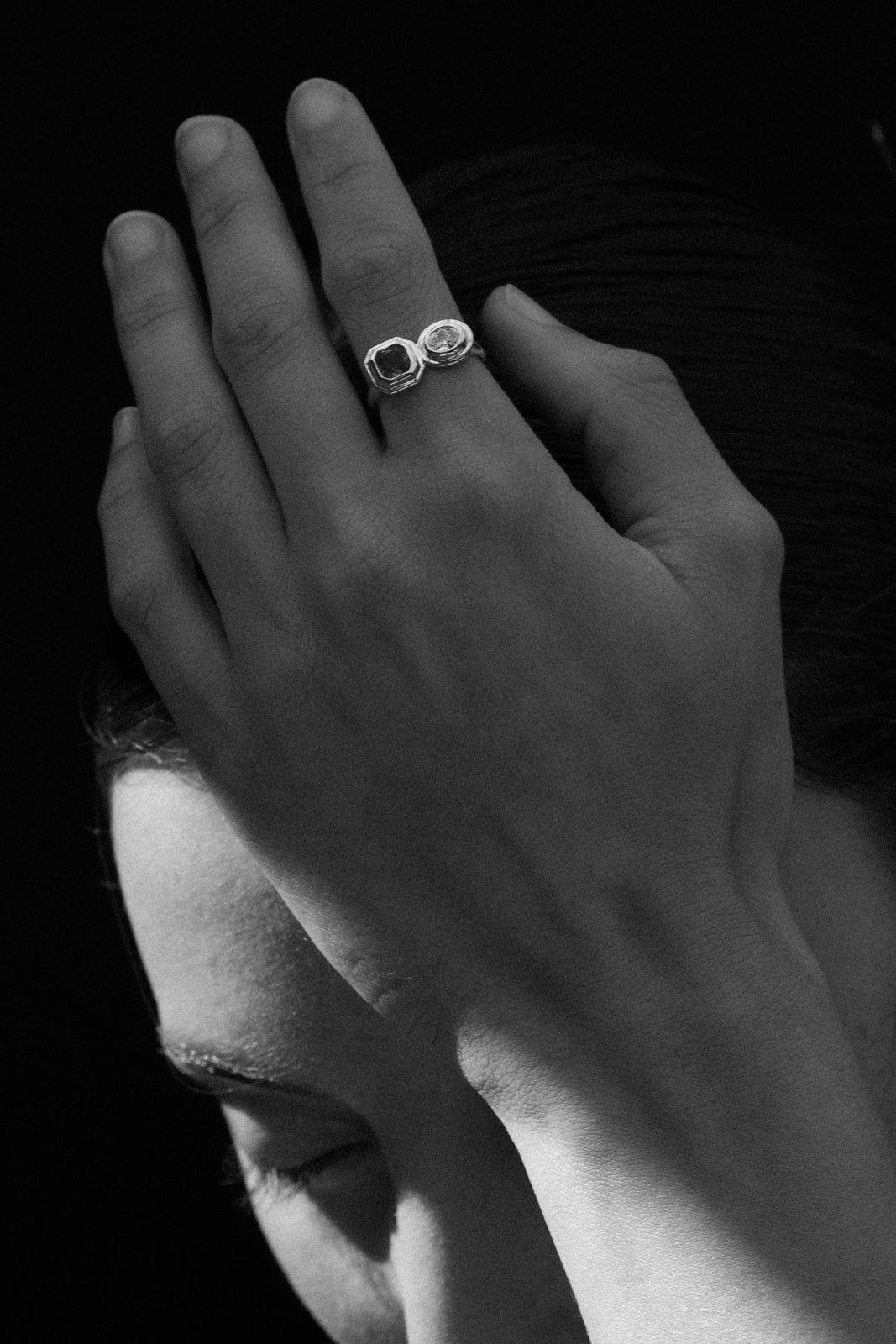 Temple of the Sun Mino Ring Champagne Diamond Solid Gold