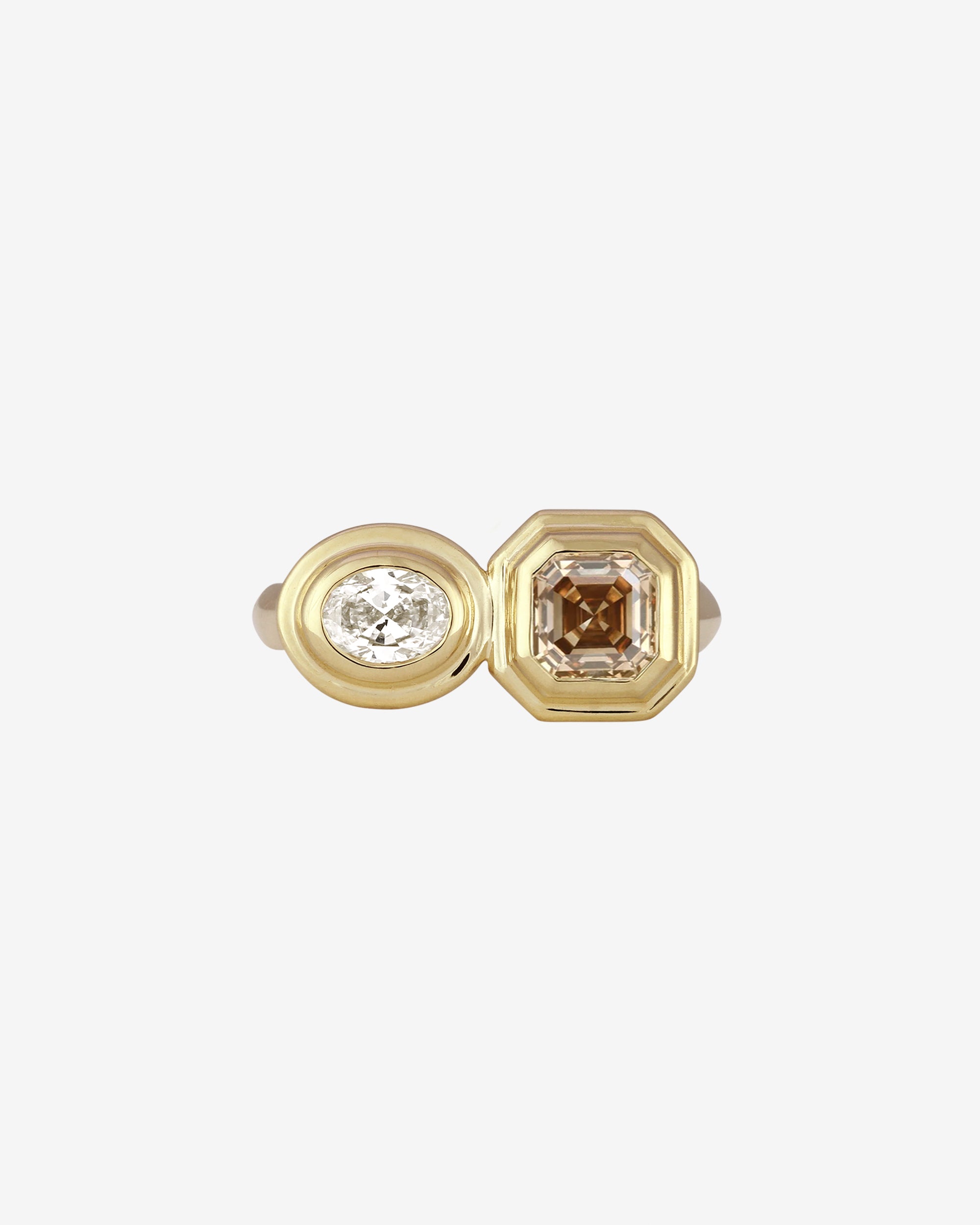 Temple of the Sun Mino Ring Champagne Diamond Solid Gold