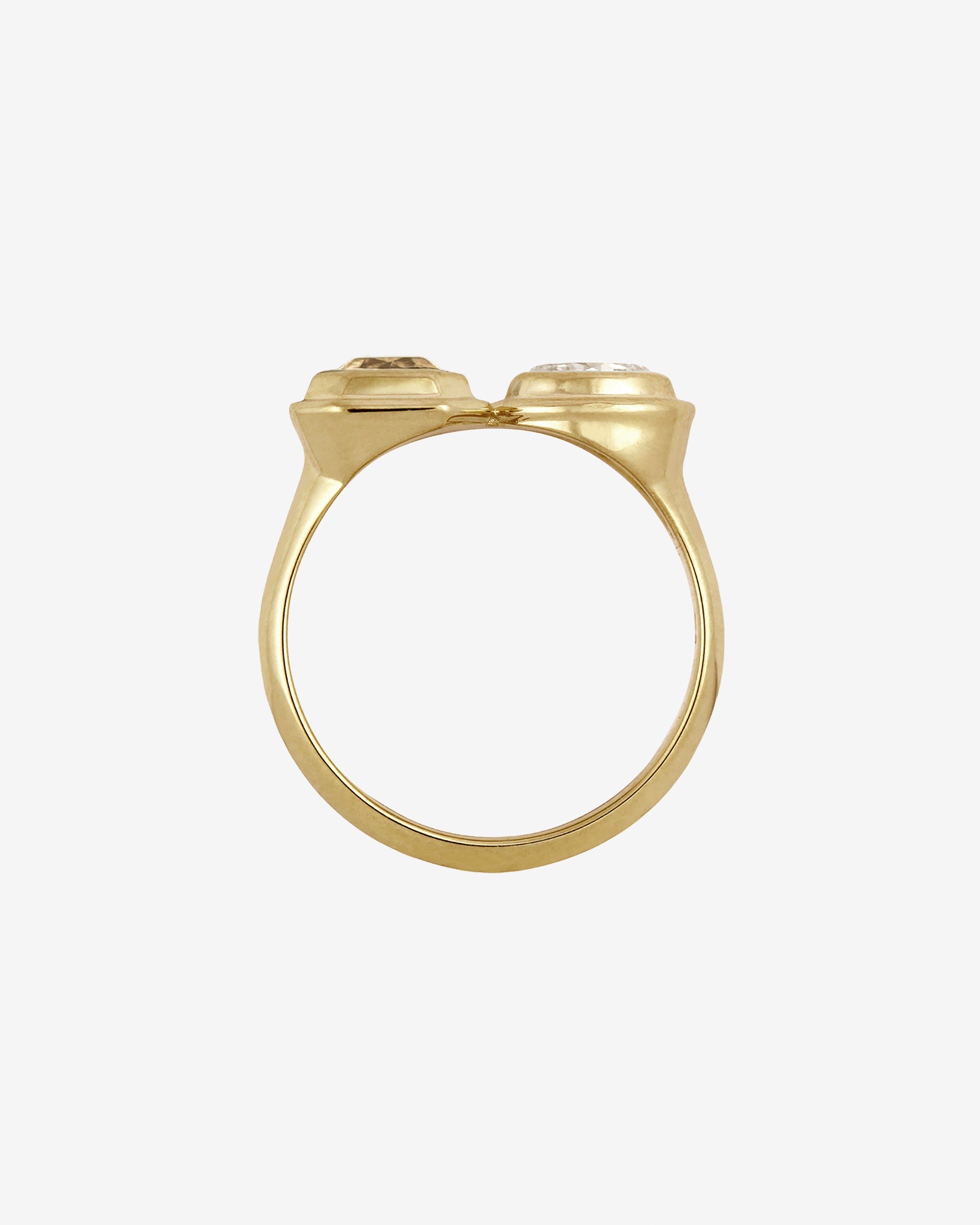 Temple of the Sun Mino Ring Champagne Diamond Solid Gold