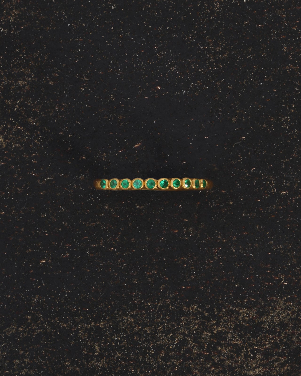 Temple of the Sun Miri Half Eternity Ring Emerald Solid Gold