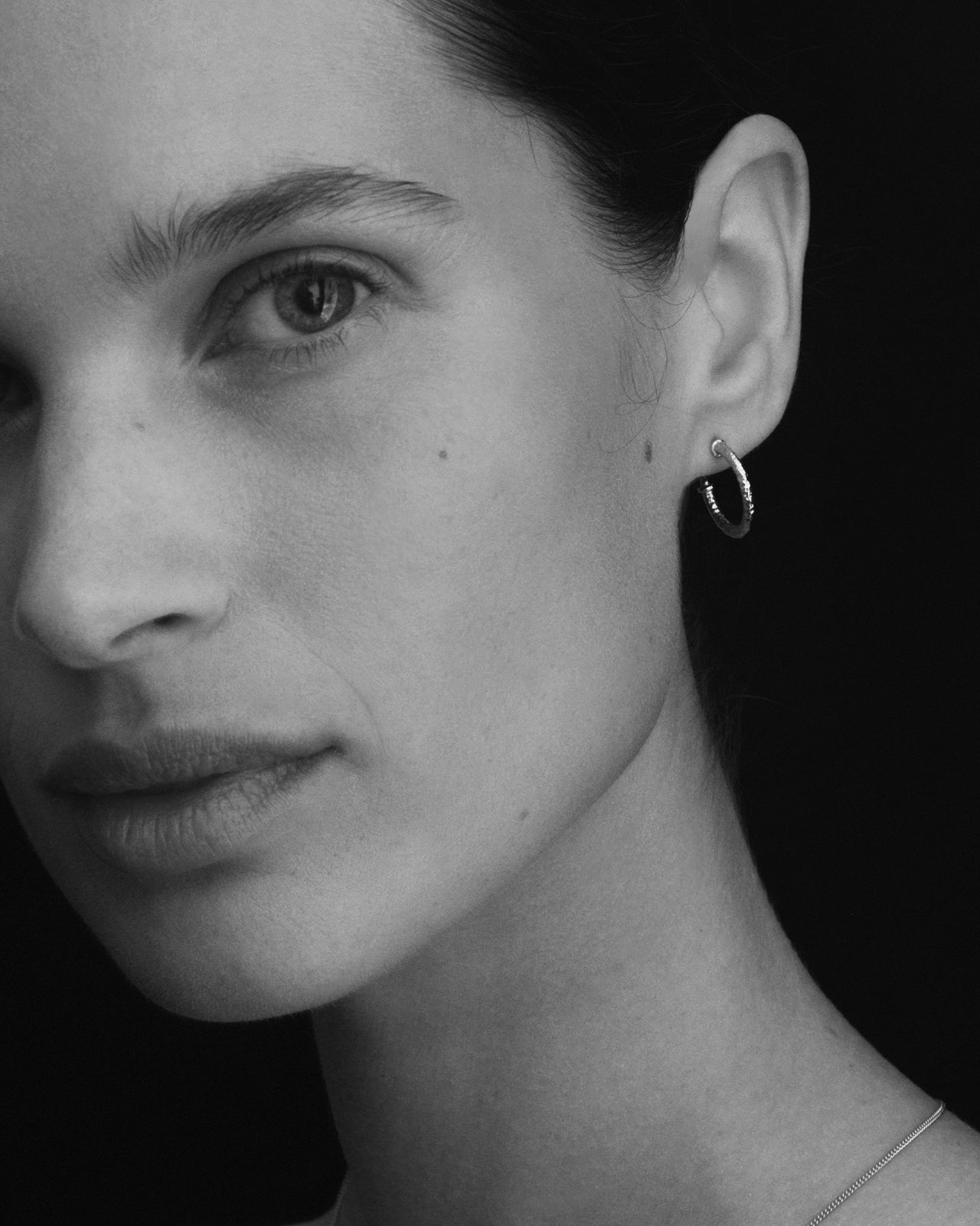 Temple of the Sun Molten Hoop Earrings Silver