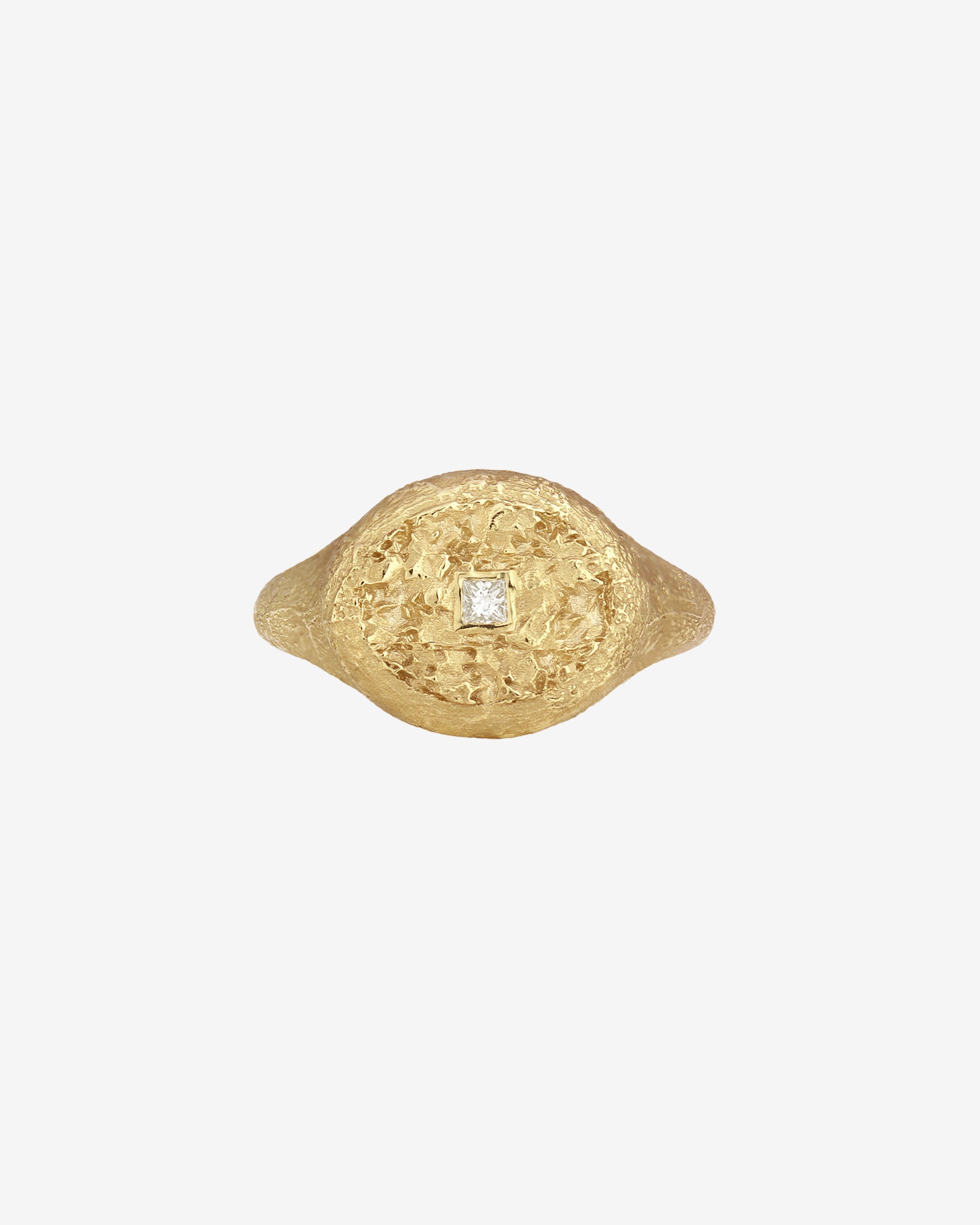 Temple of the Sun Mosaic Ring Square Diamond Solid Gold