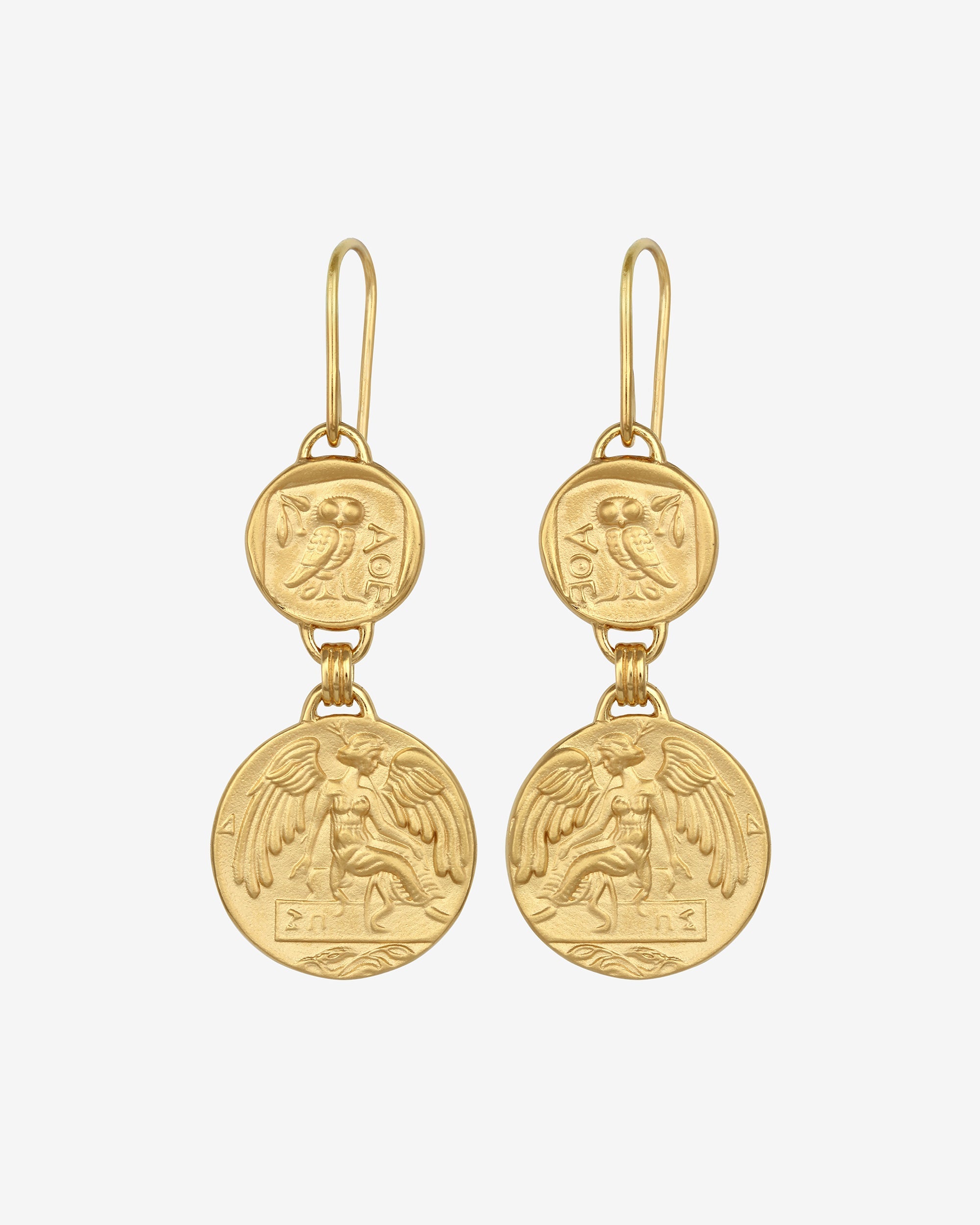 Mythos Earrings Gold Vermeil – Temple of the Sun Jewellery