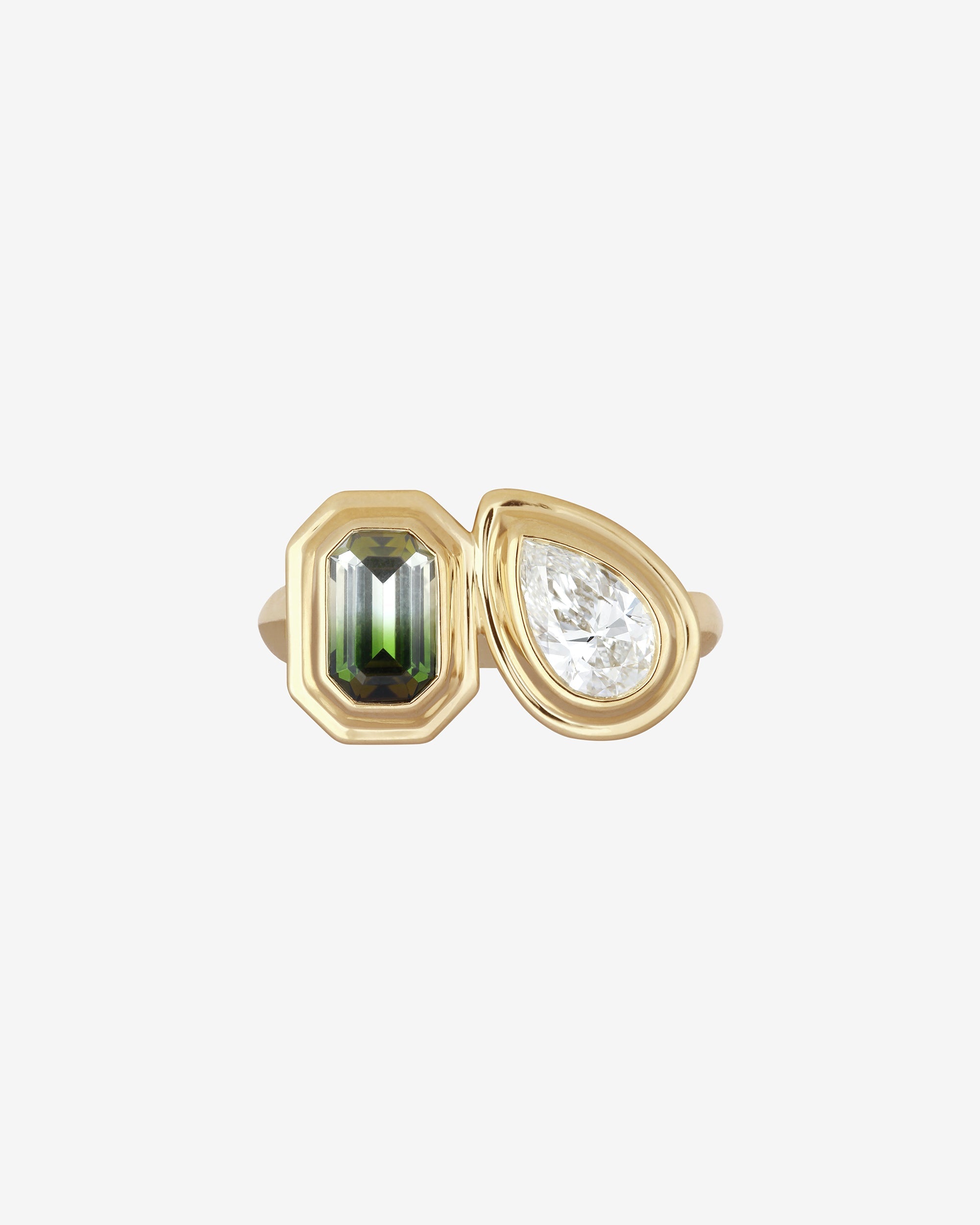 Temple of the Sun Nova Pear Ring Tourmaline Diamond Solid Gold