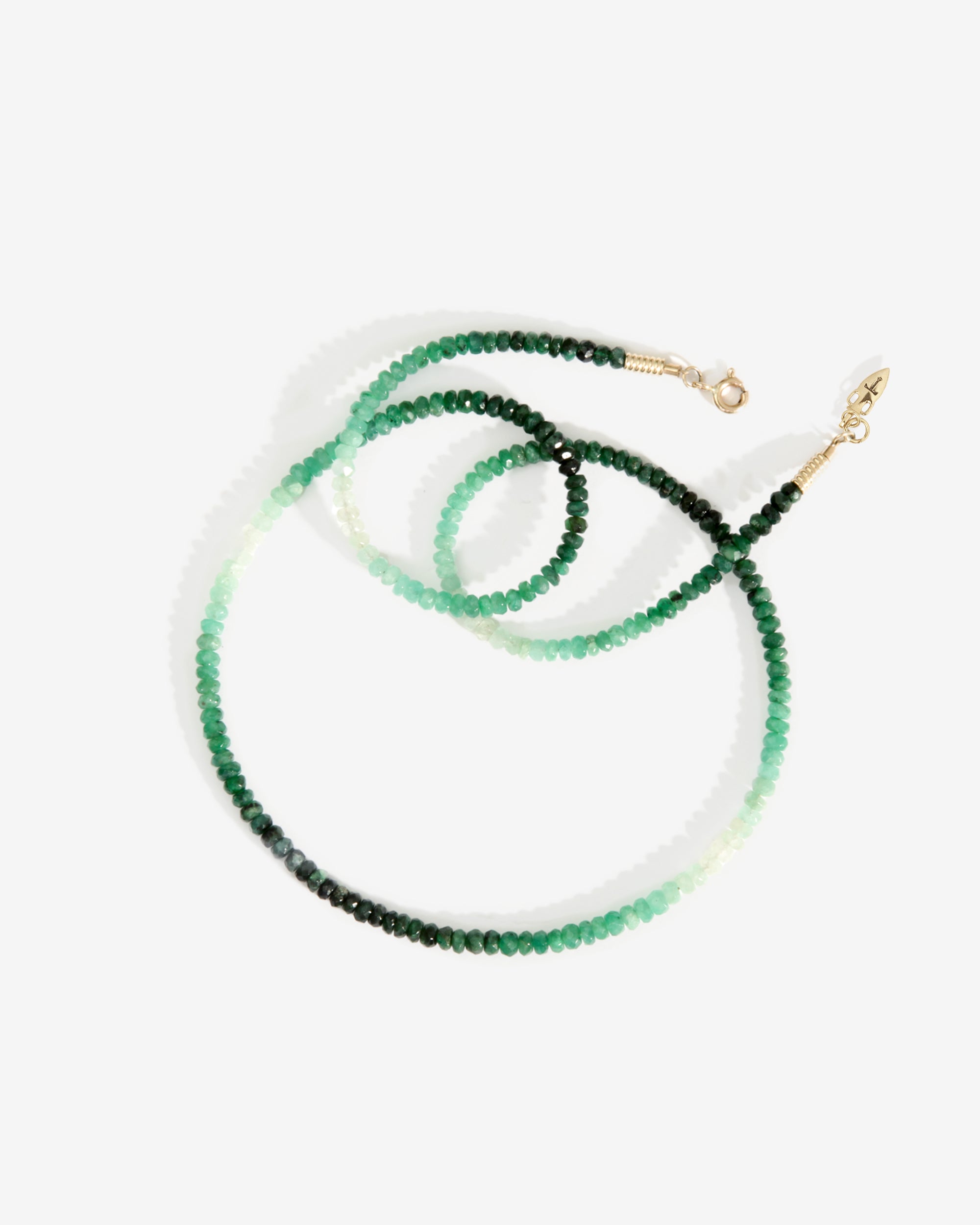 Temple of the Sun Ombre Necklace Emerald Solid Gold