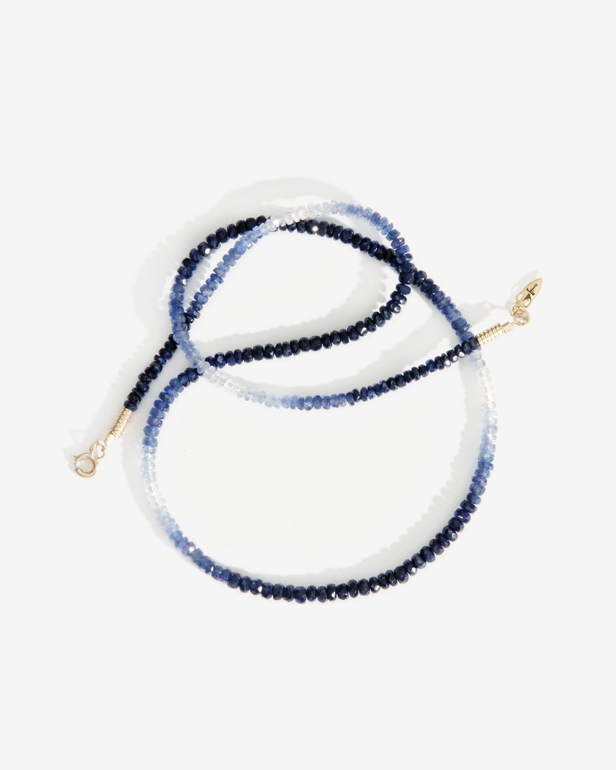 Temple of the Sun Ombre Necklace Sapphire Solid Gold
