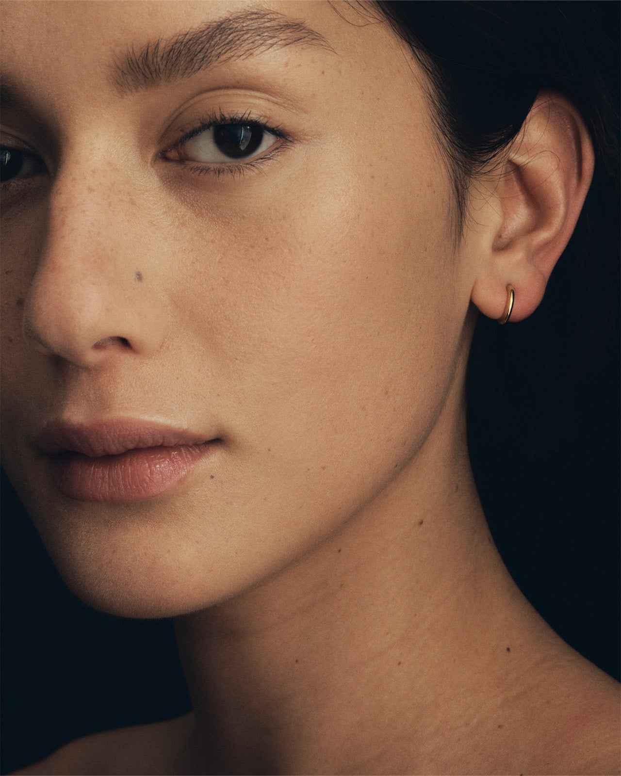 Temple of the Sun Omega Huggie Earrings Gold Vermeil