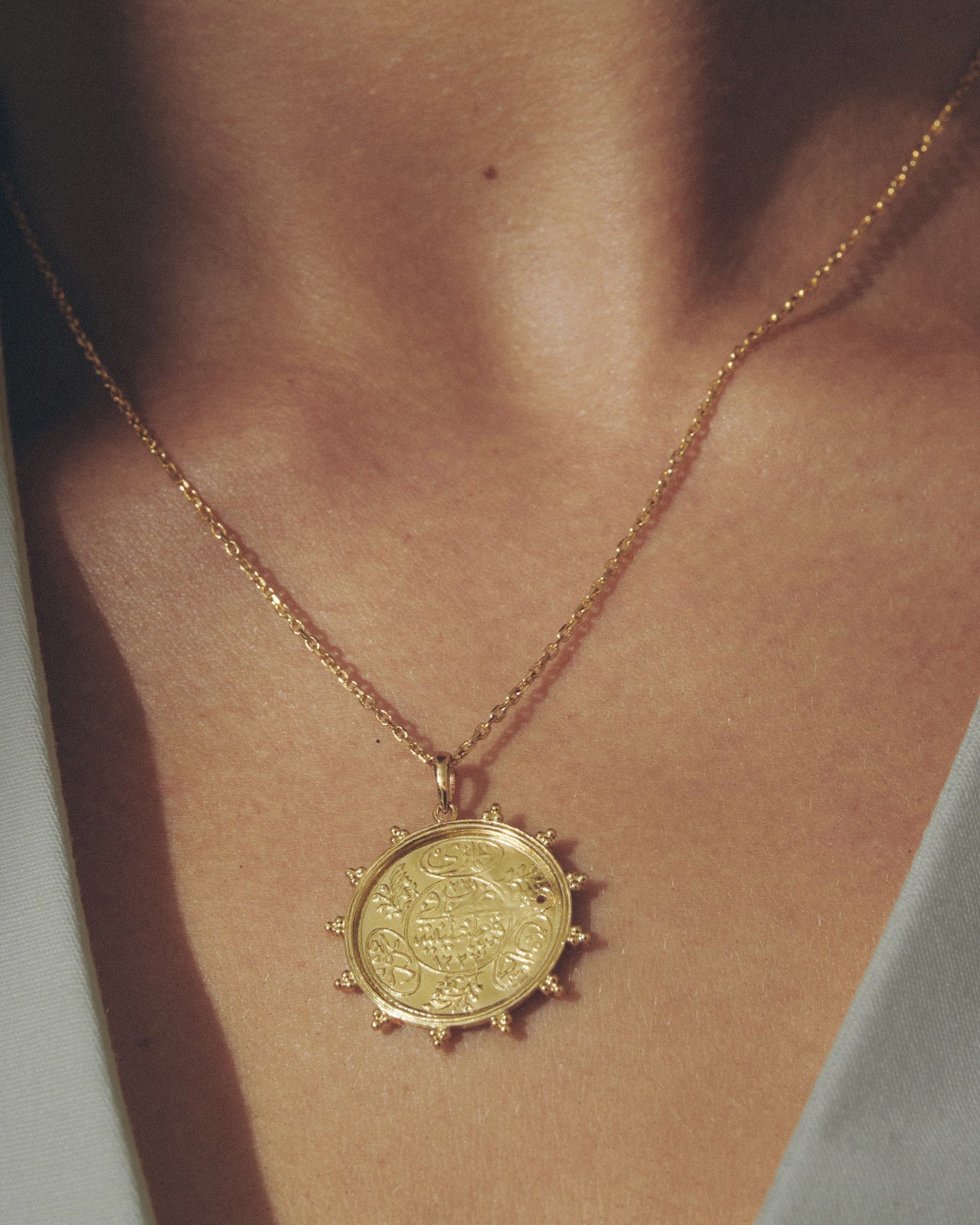 Temple of the Sun Ottoman Coin Necklace Solid Gold