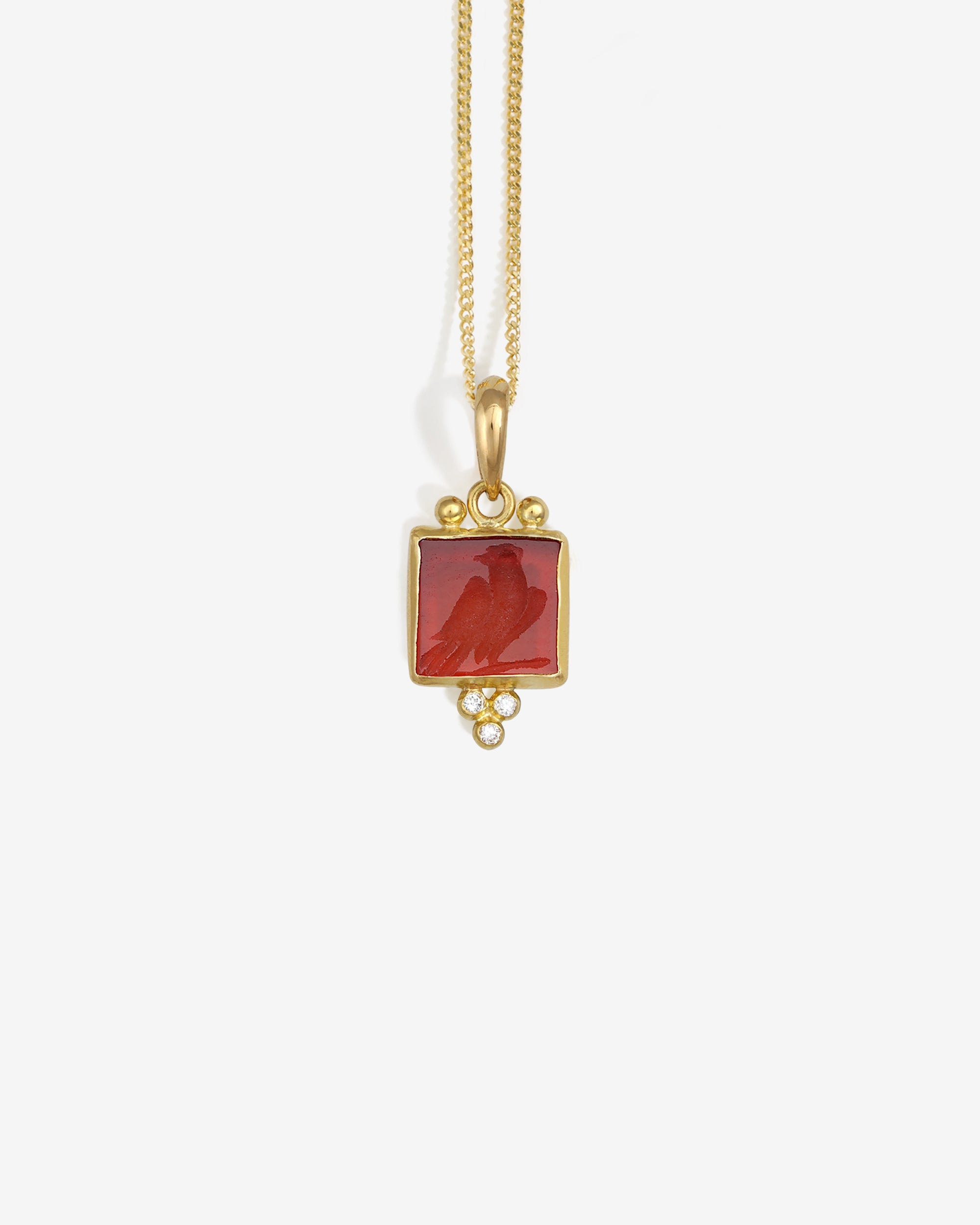 Temple of the Sun Pala Eagle Necklace Carnelian Solid Gold