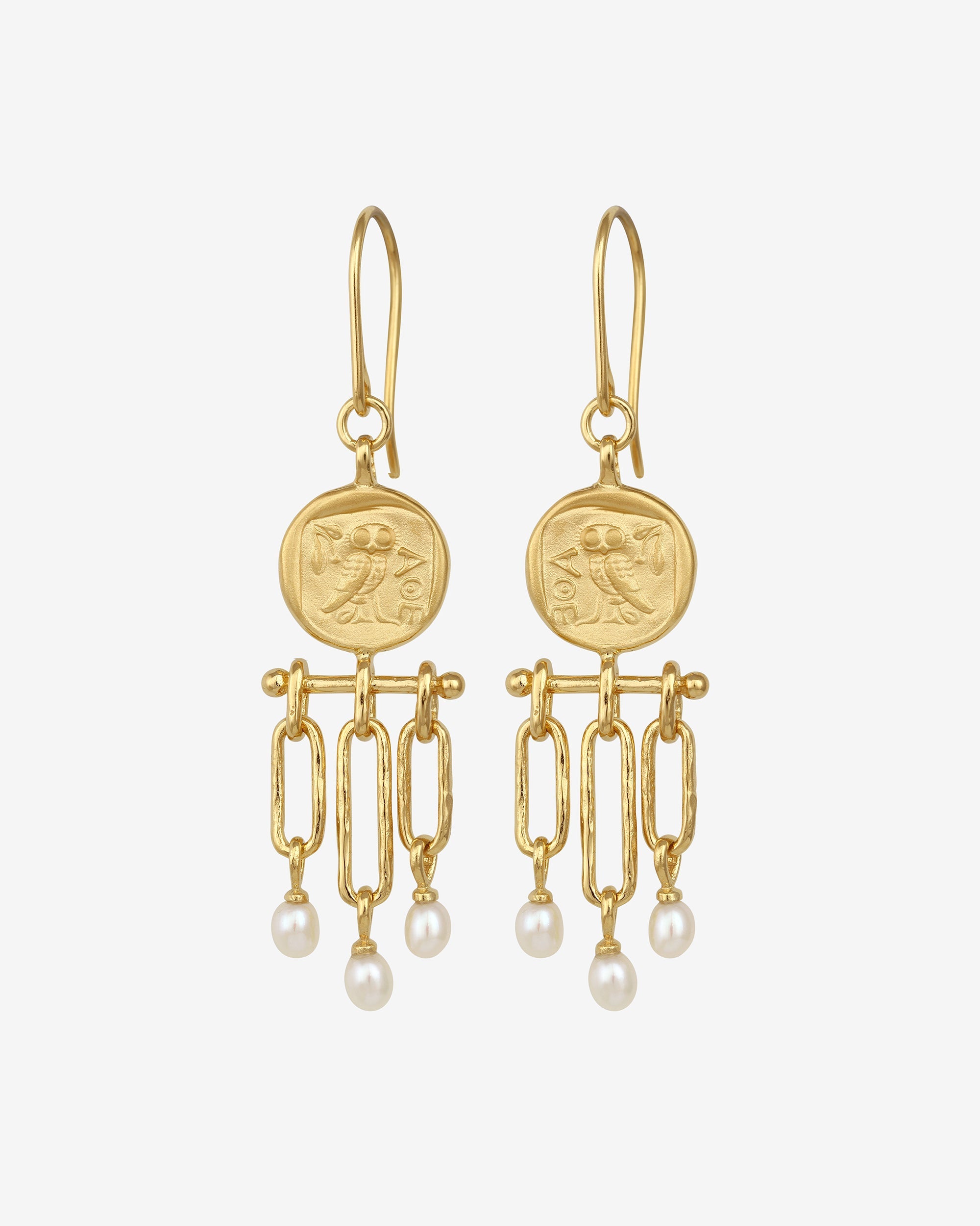 Temple of the Sun Palas Chandelier Earrings Gold Vermeil