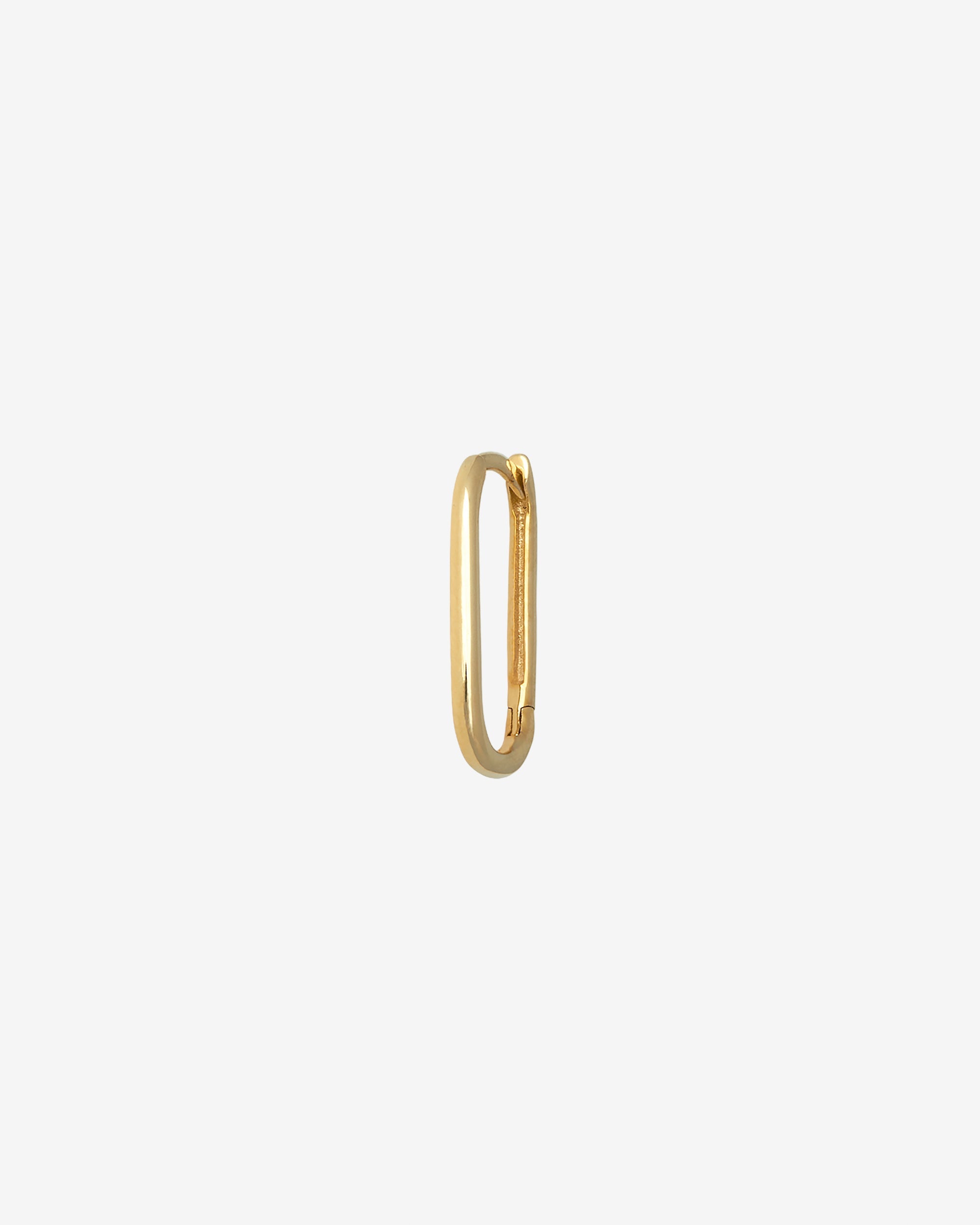Temple of the Sun Paperclip Single Hoop Solid Gold
