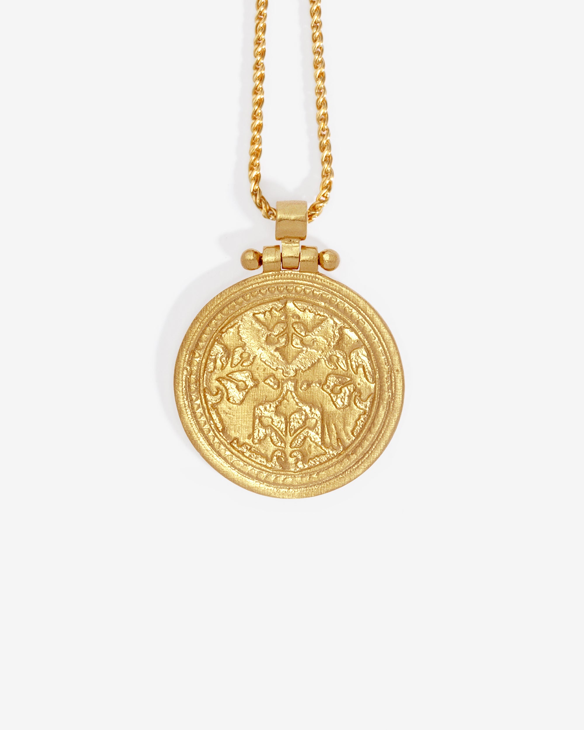 Temple of the Sun Peacock Necklace Gold Vermeil