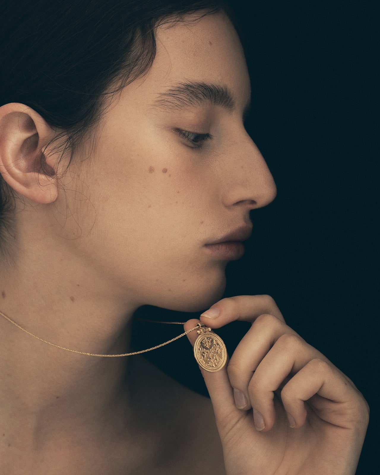 Temple of the Sun Peacock Necklace Gold Vermeil