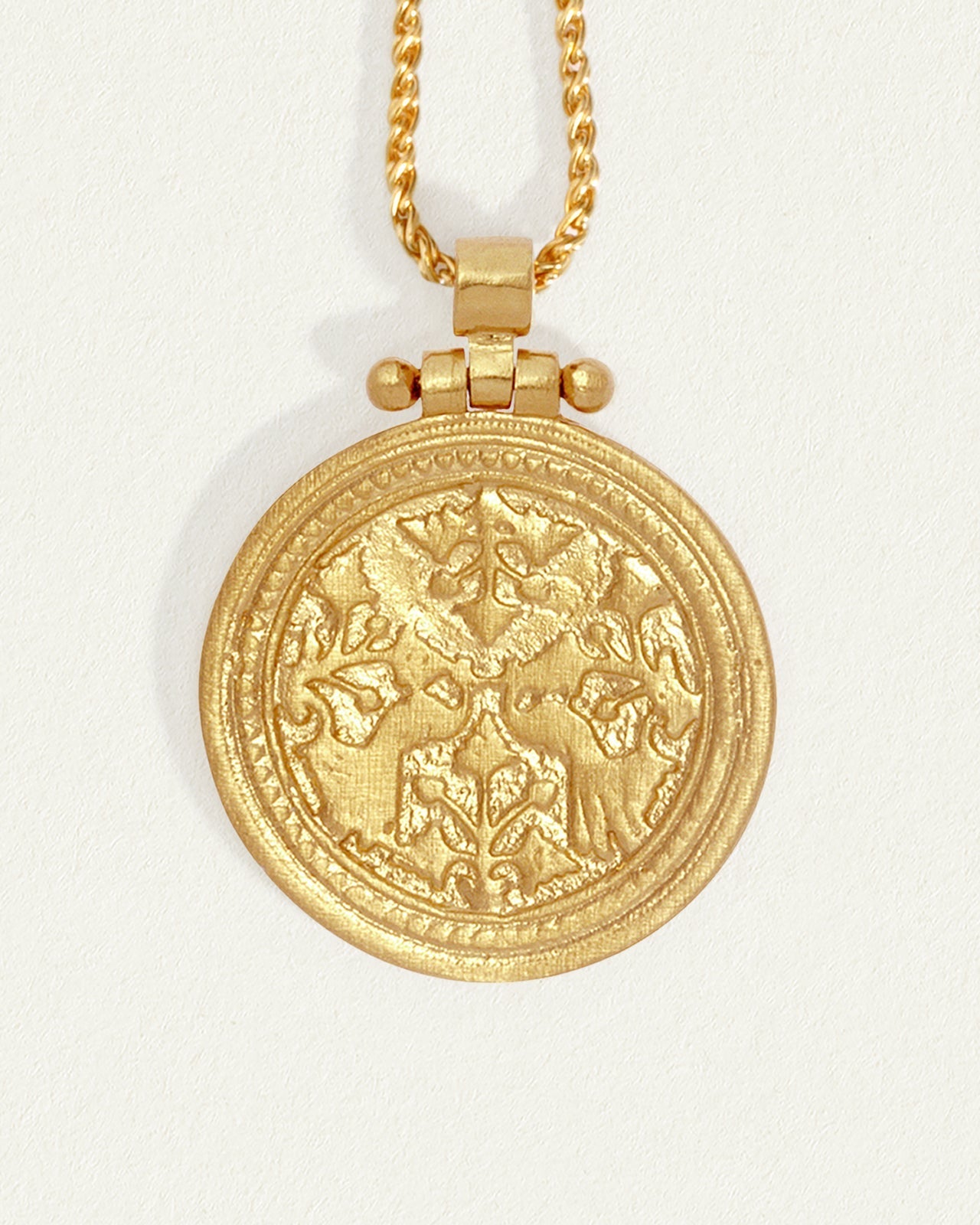 Gold chain deals with peacock pendant