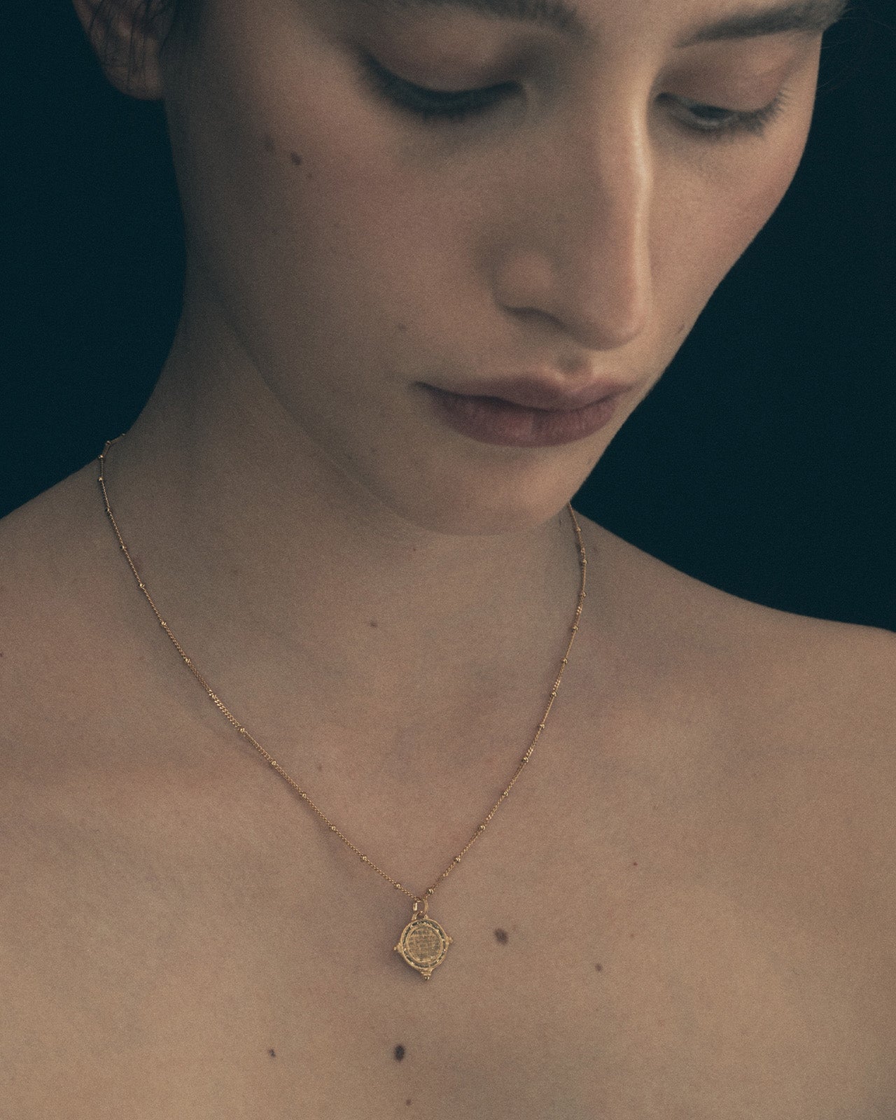 Temple of the Sun Petra Coin Necklace Gold Vermeil