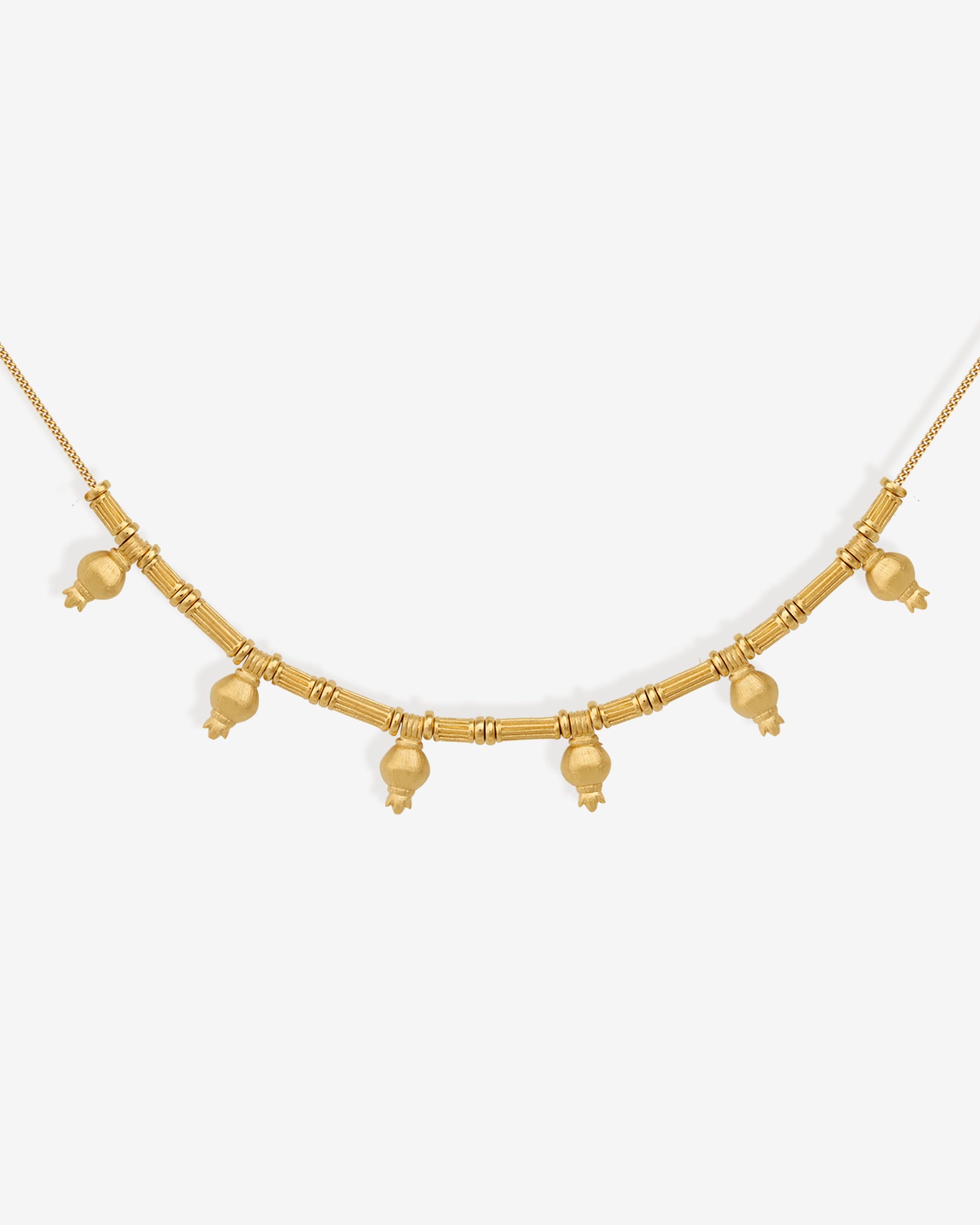Temple of the Sun Pomegranate Statement Necklace Gold Vermeil