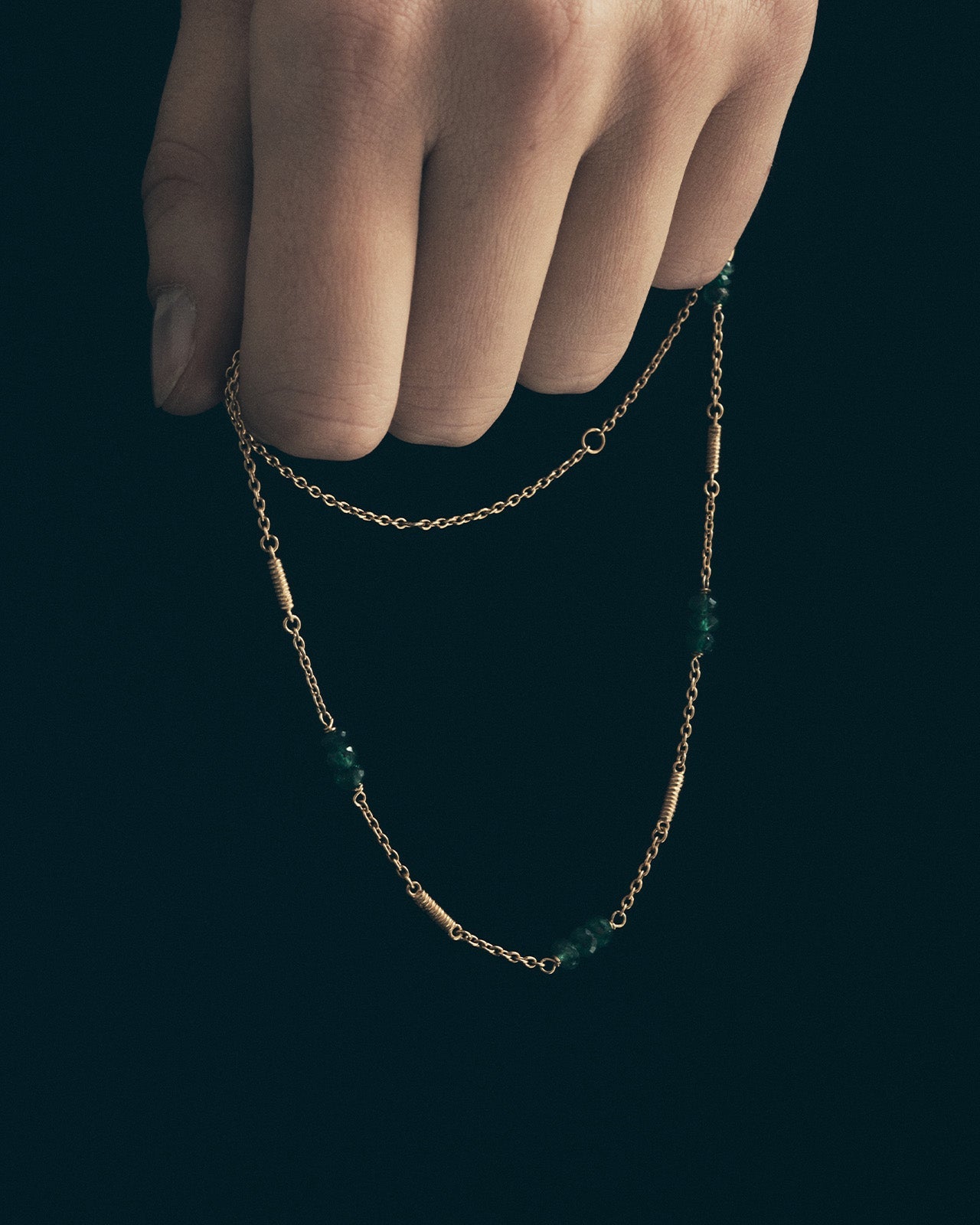 Temple of the Sun Quinn Necklace Emerald Gold Vermeil