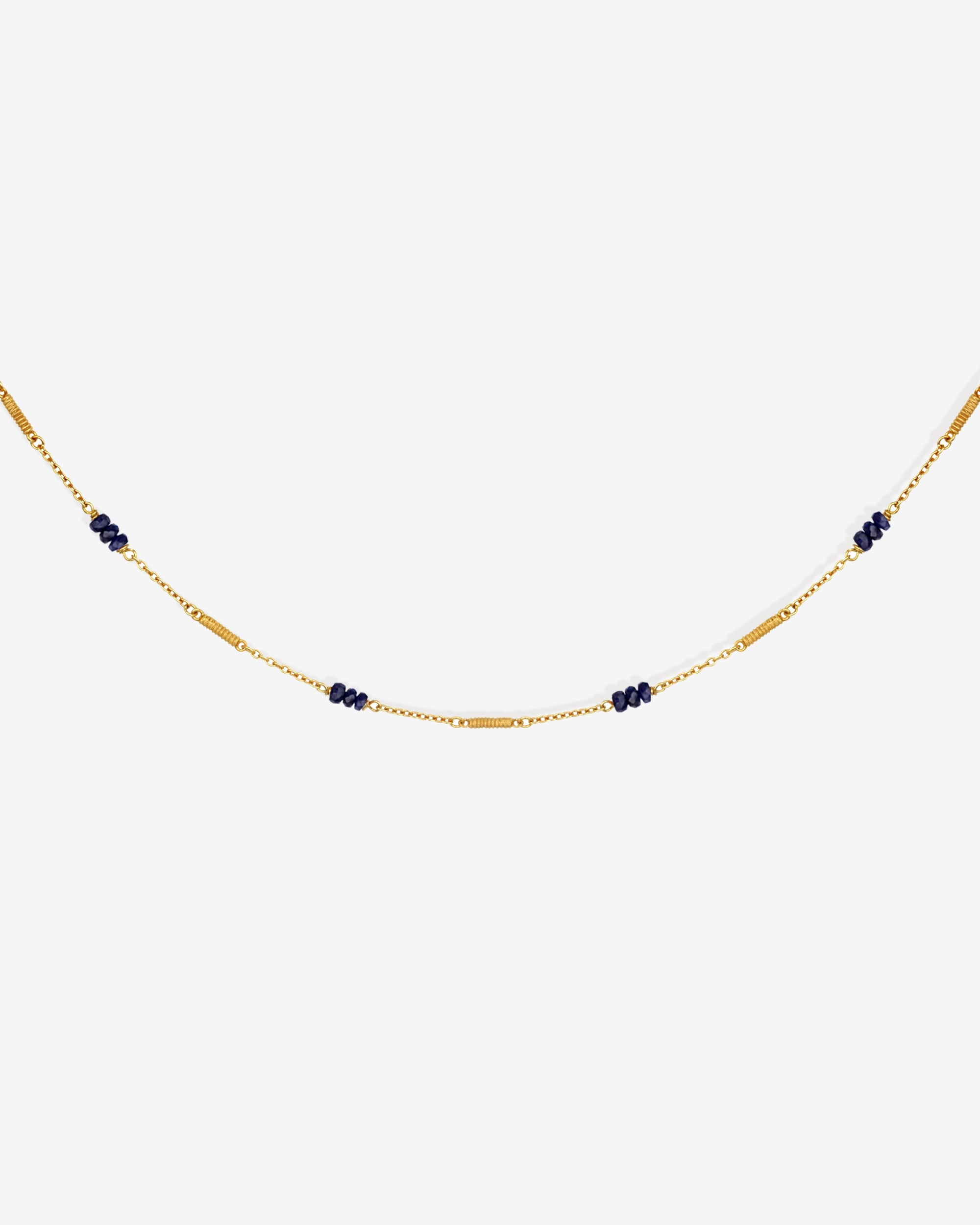 Temple of the Sun Quinn Necklace Sapphire Gold Vermeil