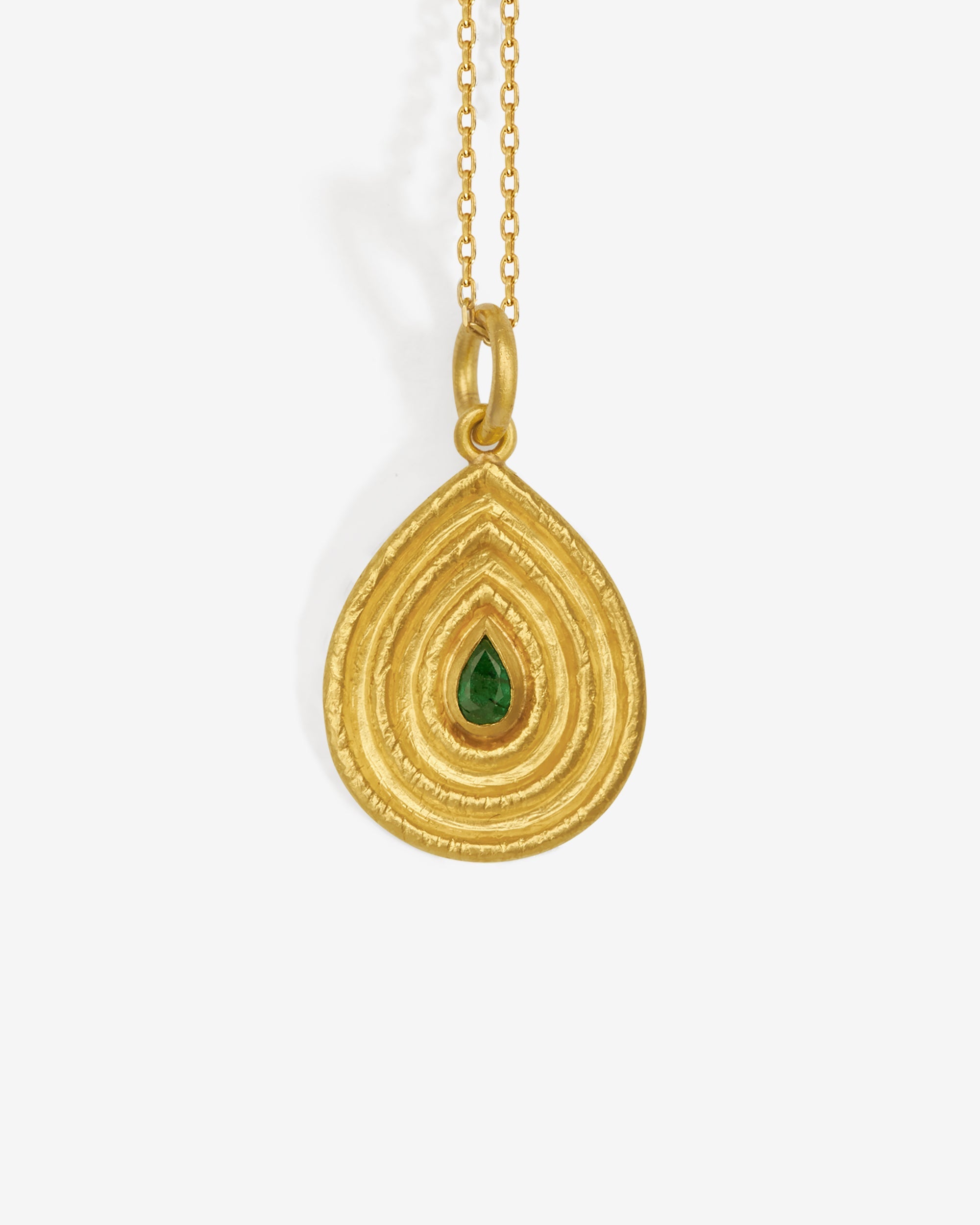 Temple of the Sun Reign Medium Necklace Emerald Solid Gold
