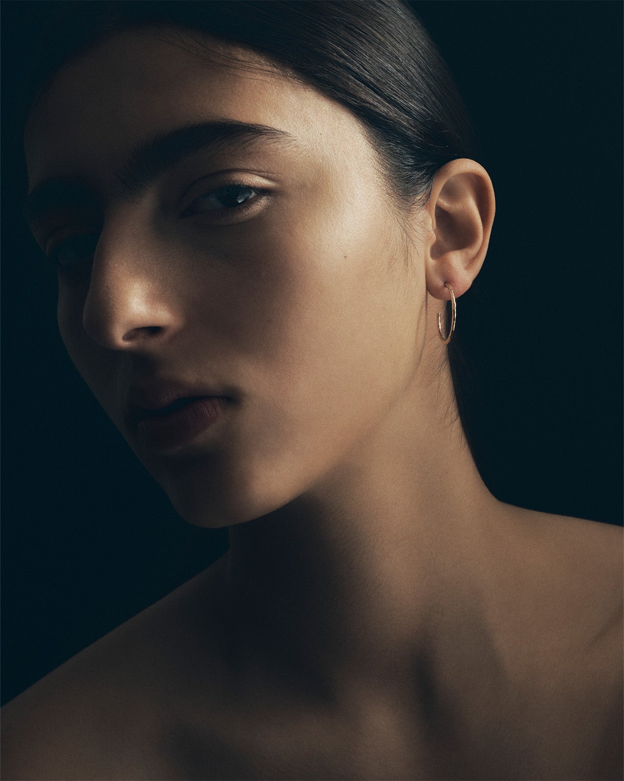 Temple of the Sun Relic Hoop Earrings Solid Gold