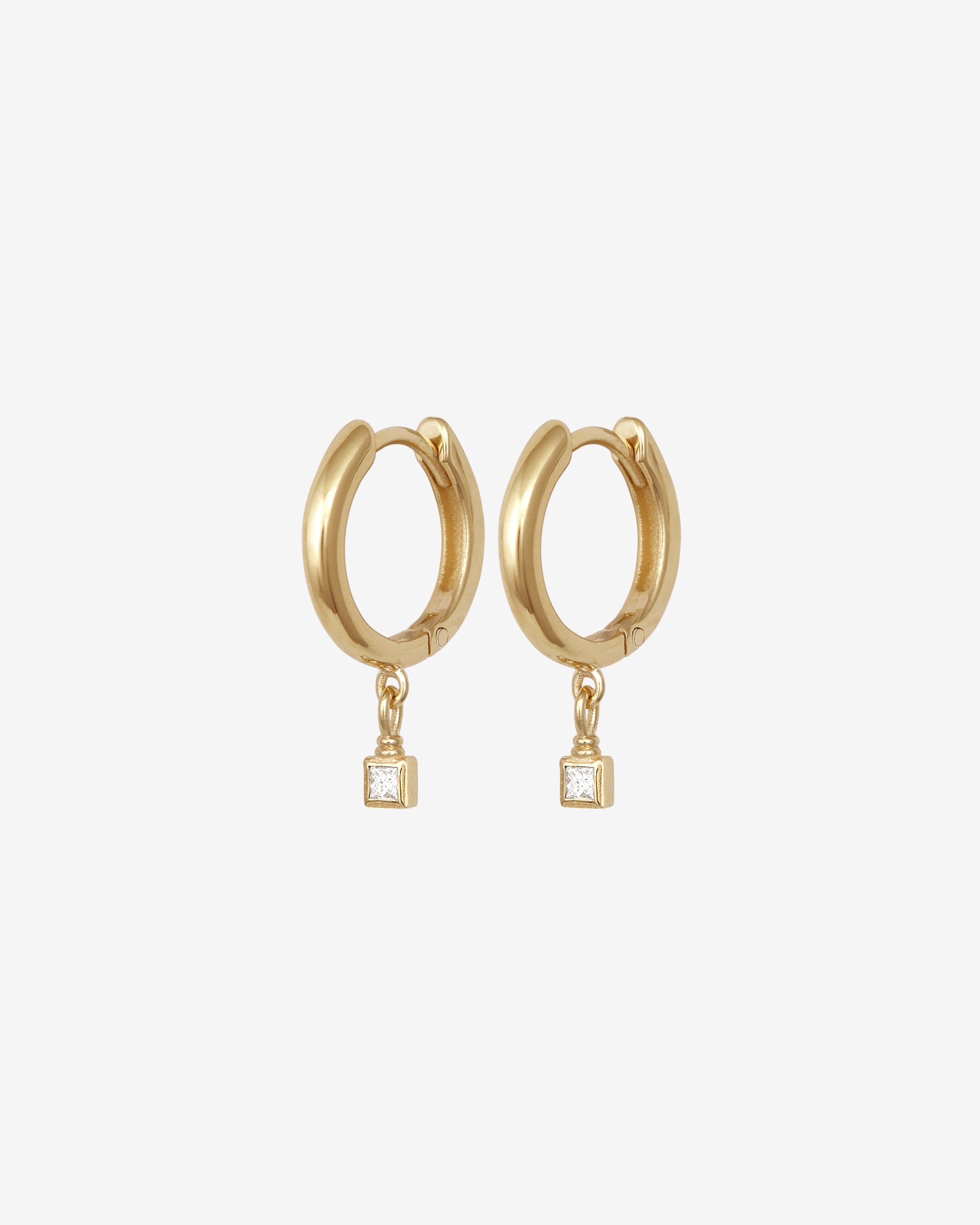 Temple of the Sun Relic Princess Drop Earrings Diamond Solid Gold