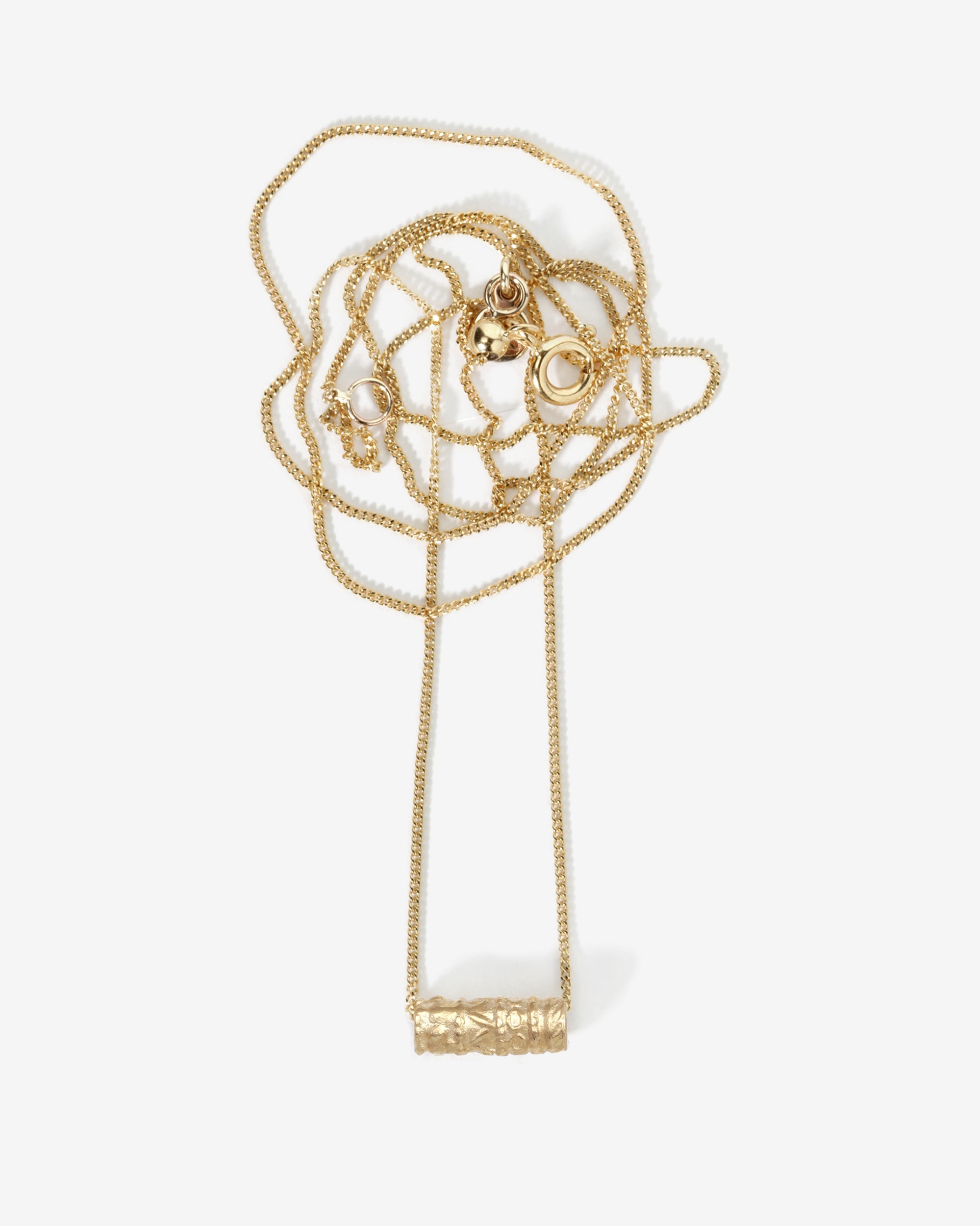 Temple of the Sun Relic Solitaire Bead Necklace Solid Gold