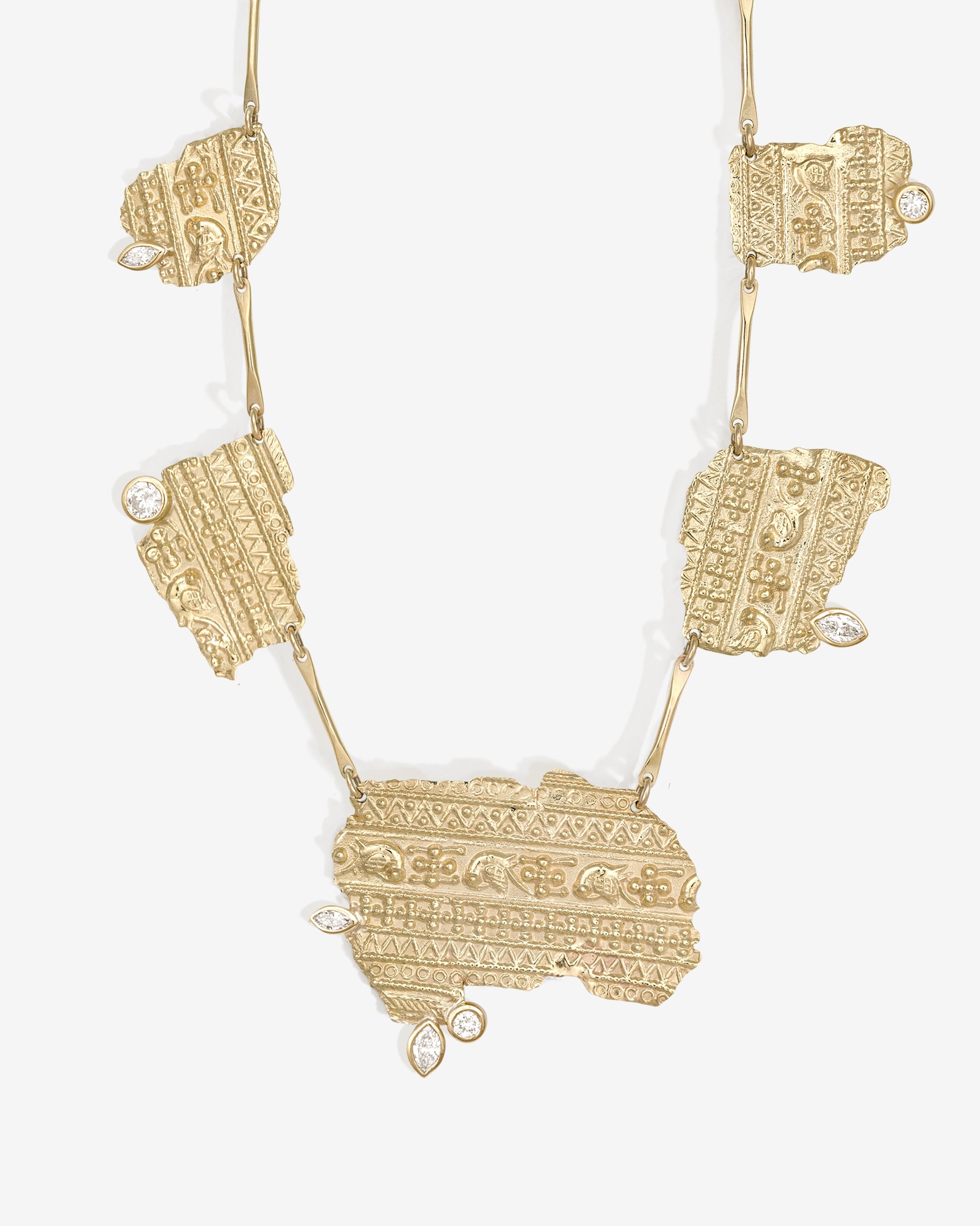 Temple of the Sun Relic V Necklace Diamond Solid Gold