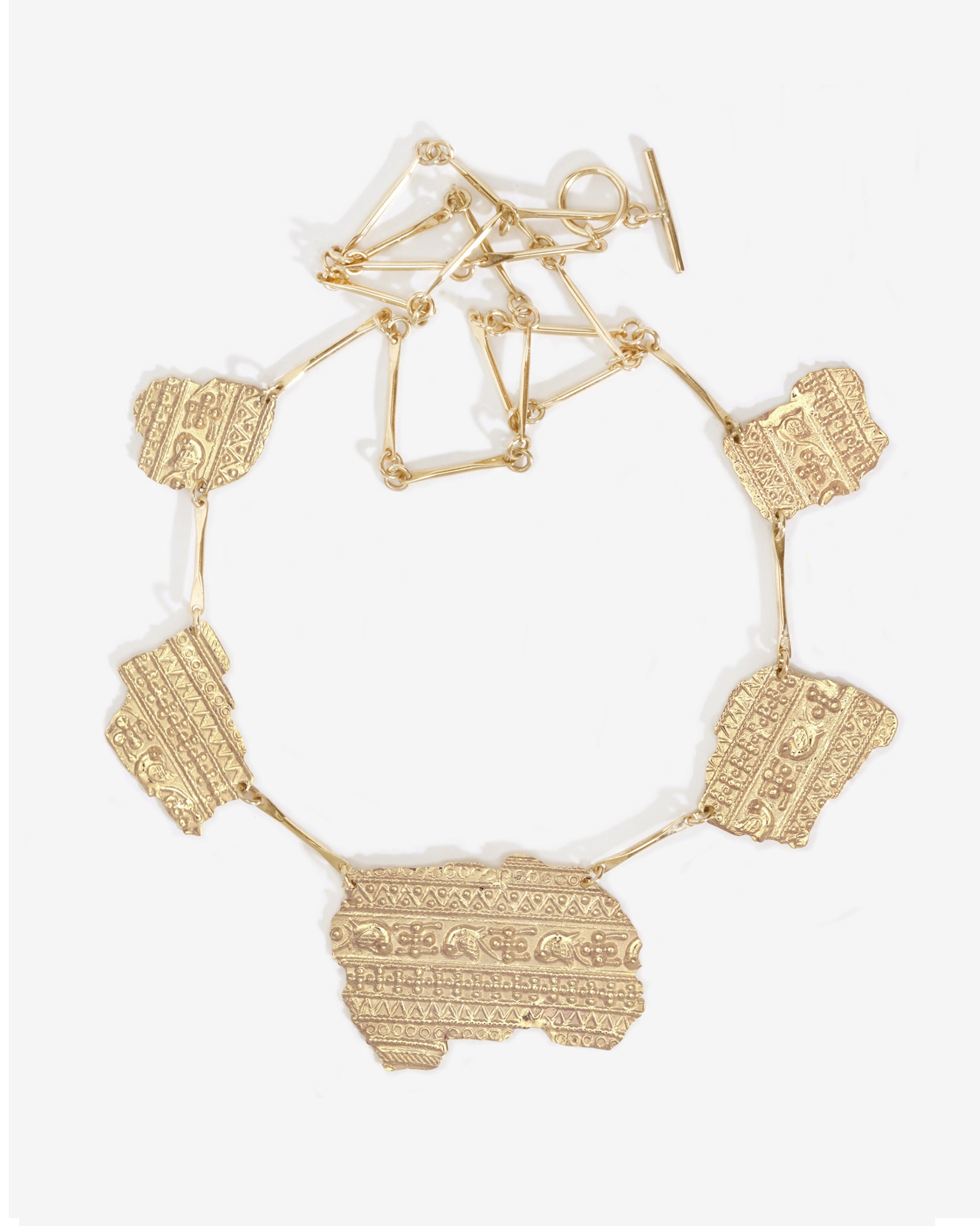 Temple of the Sun Relic V Necklace Solid Gold