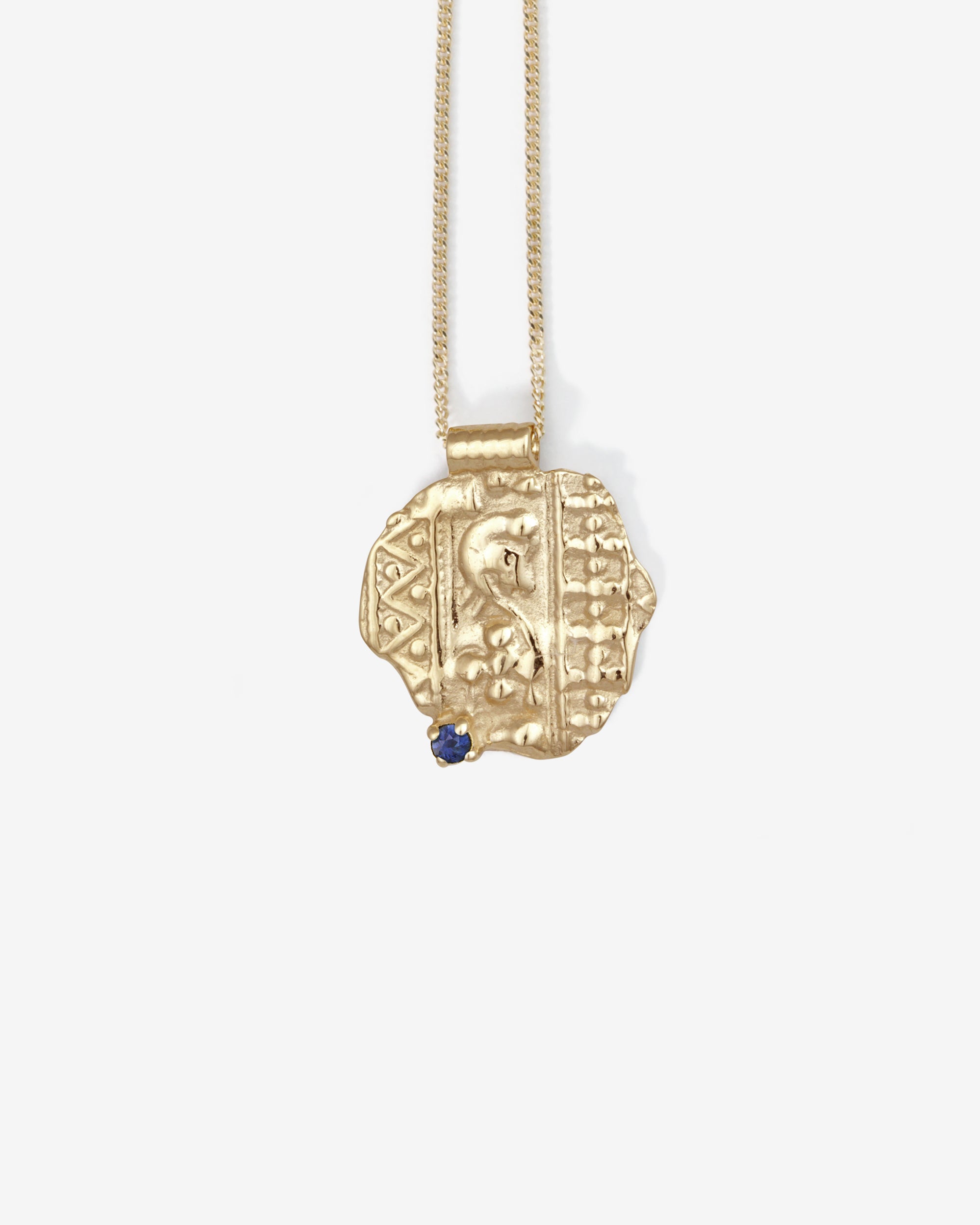 Temple of the Sun Relic VIII Necklace Sapphire Solid Gold