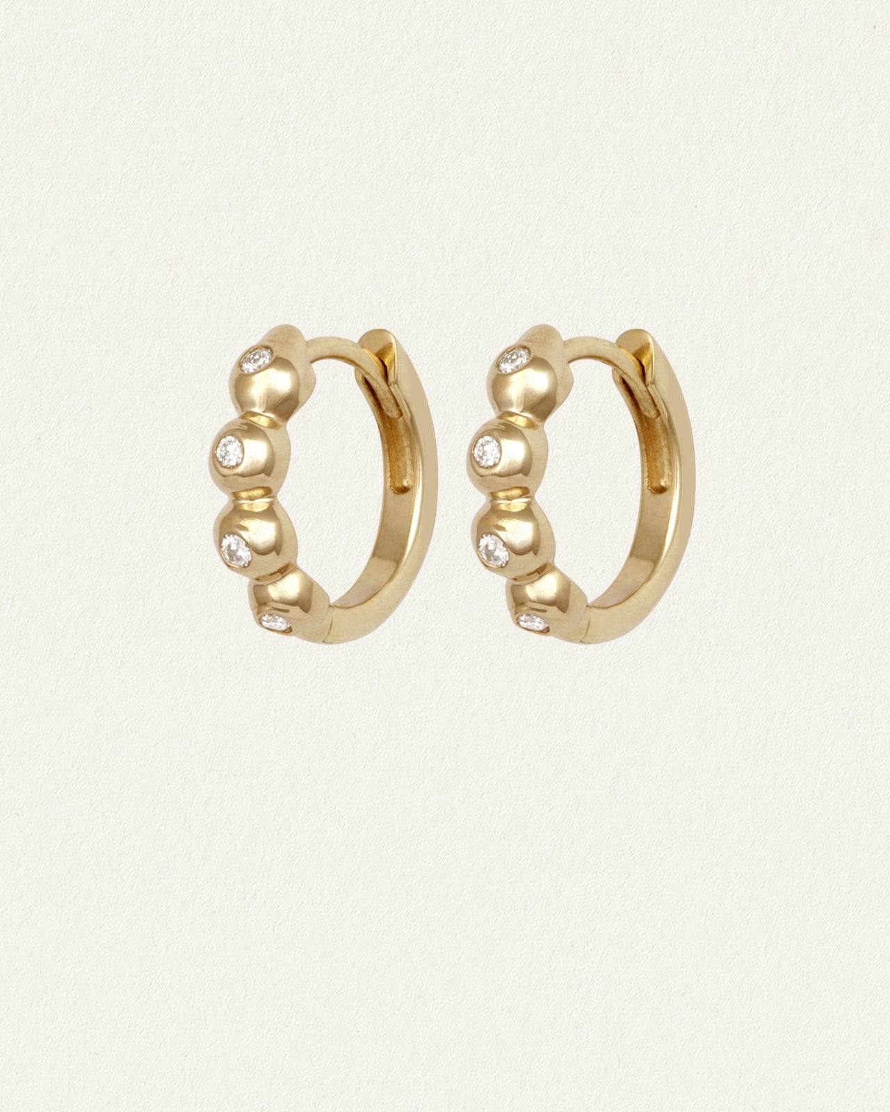 Relic XI Huggie Earrings Diamond Solid Gold
