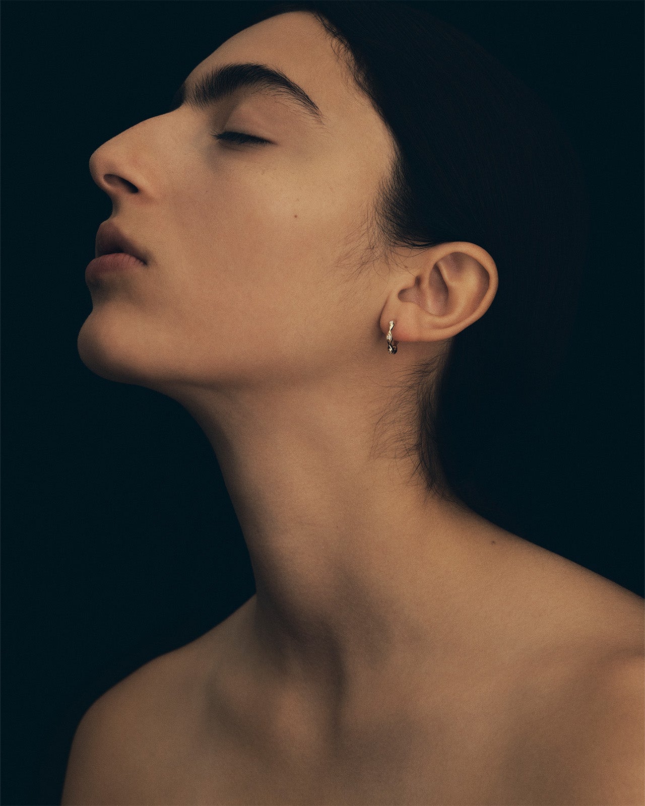 Temple of the Sun Relic XII Huggie Earrings Diamond Solid Gold