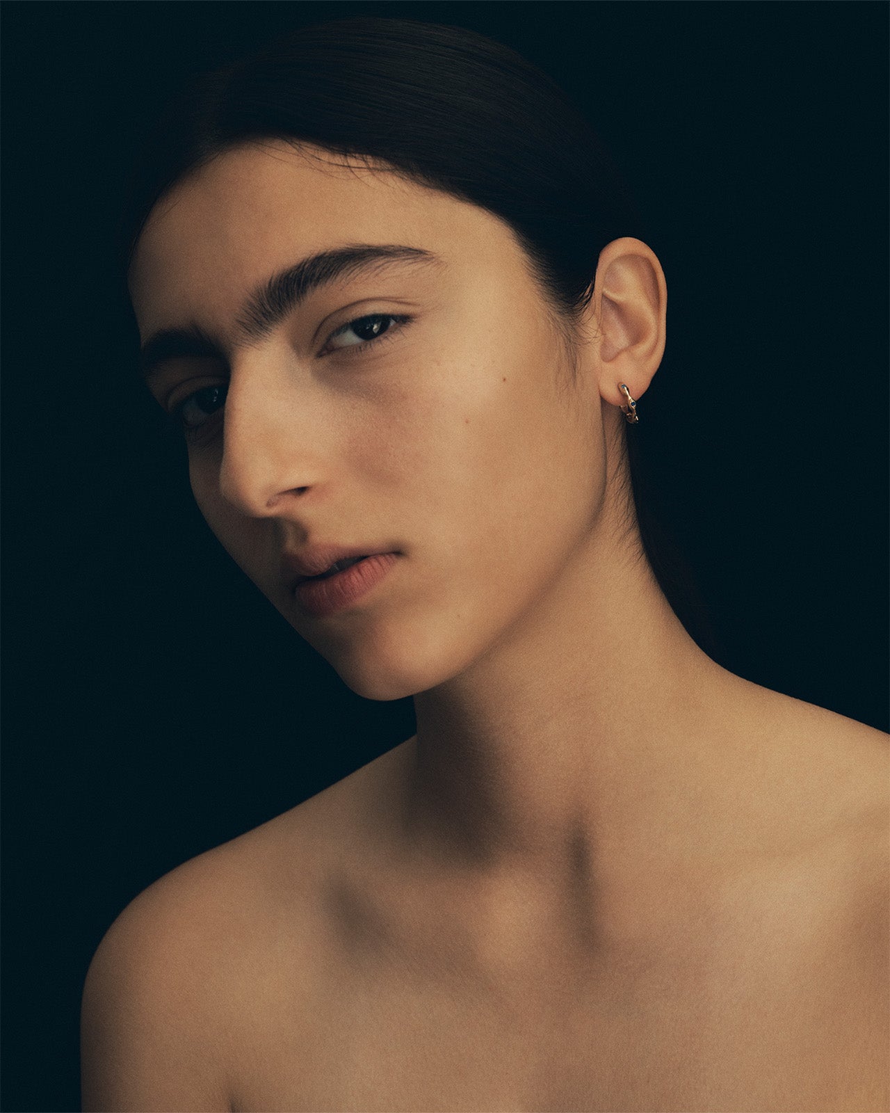 Temple of the Sun Relic XII Huggie Earrings Sapphire Solid Gold