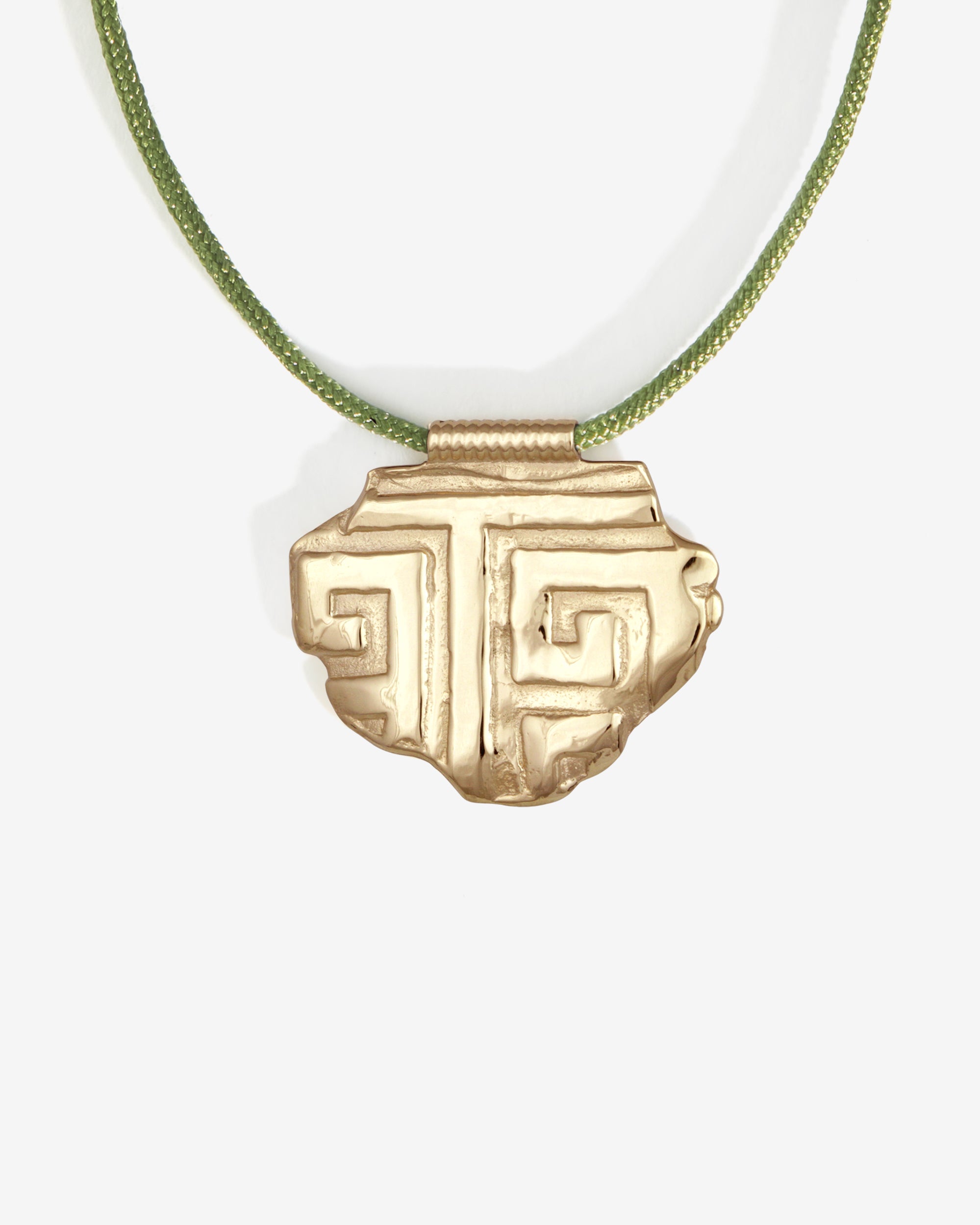 Temple of the Sun Relic XIII Necklace Green Solid Gold