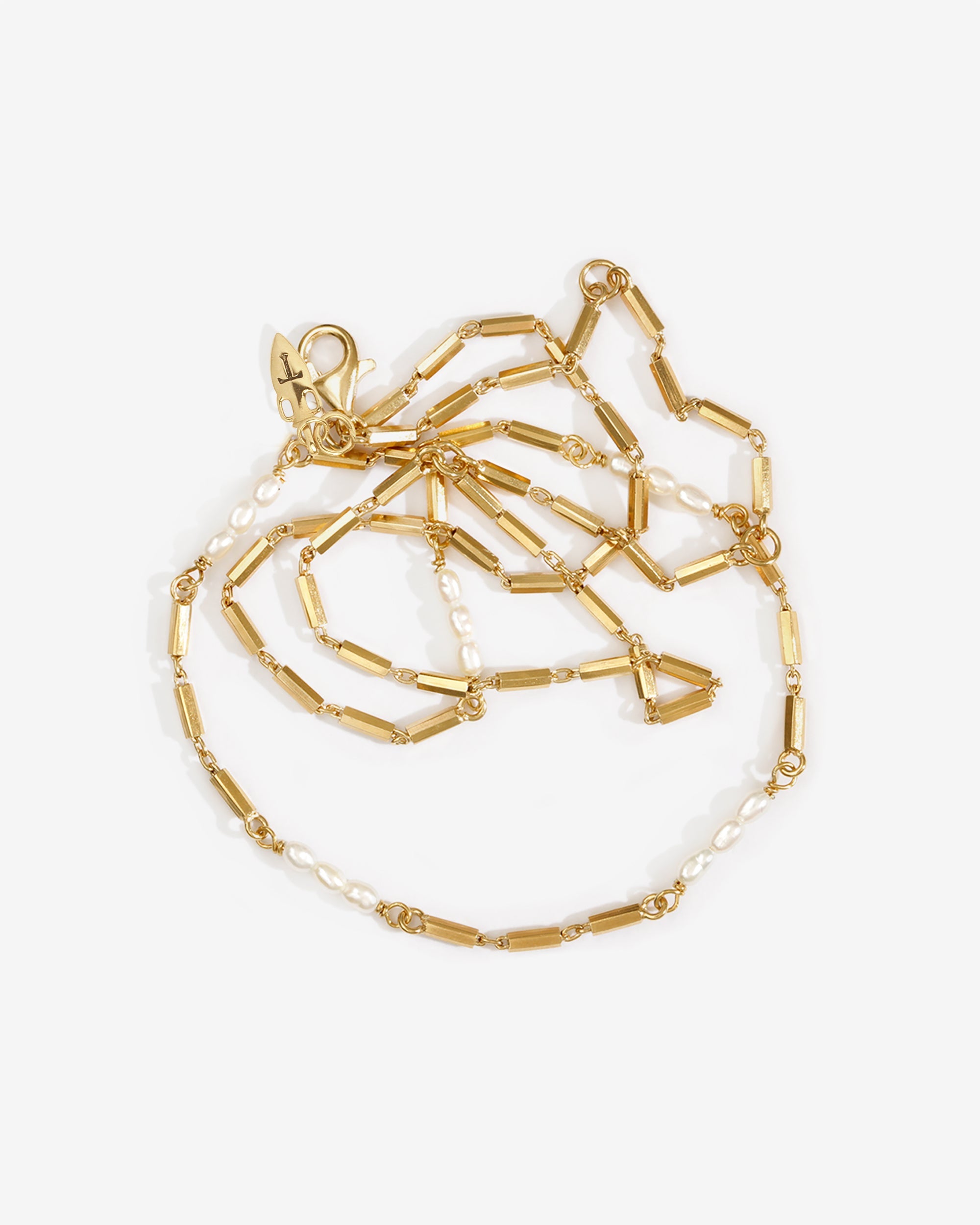 Temple of the Sun Riviera Necklace Pearl Gold Vermeil