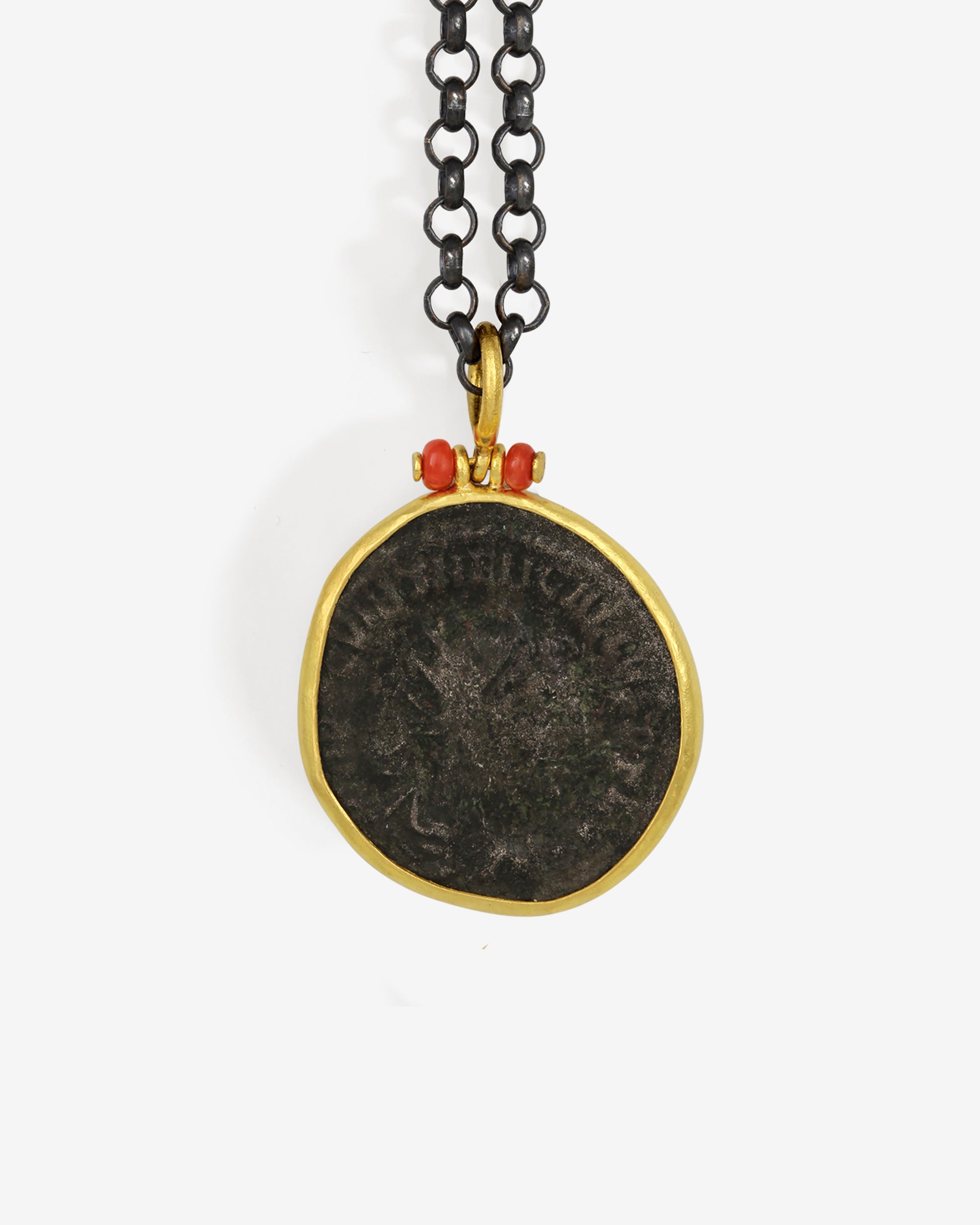 Temple of the Sun Roman Coin Necklace Solid Gold