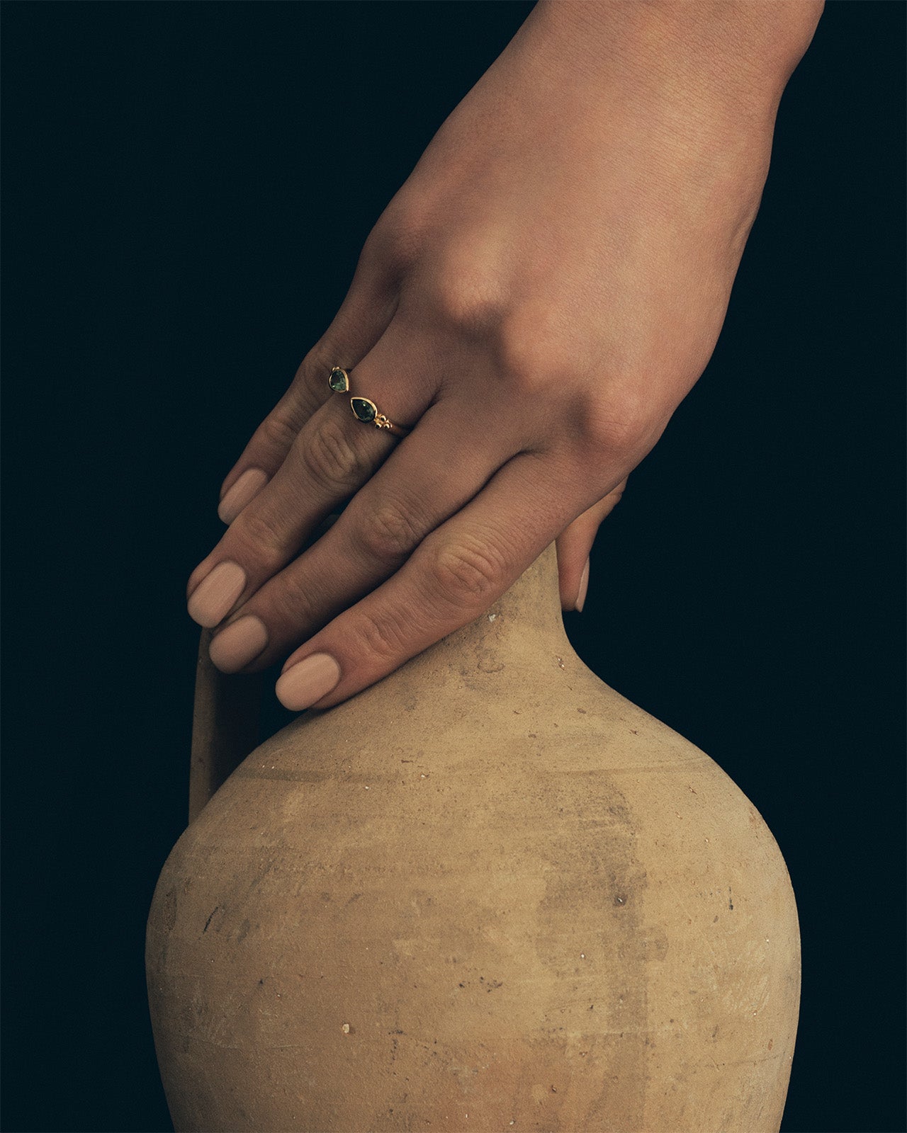 Temple of the Sun Sarra Ring Apatite Gold Vermeil