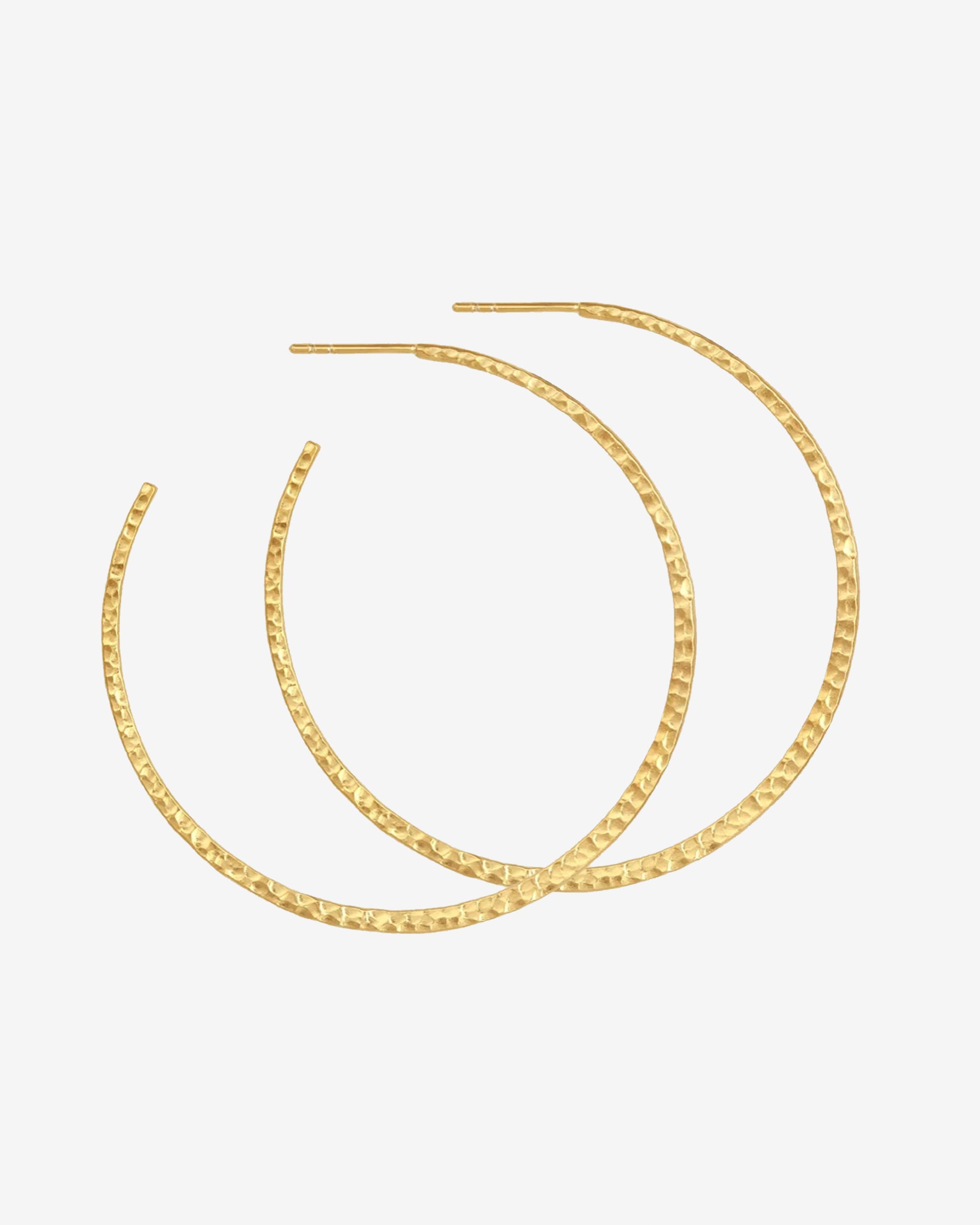 Temple of the Sun Simple Hoop Earrings Hammered Gold Vermeil
