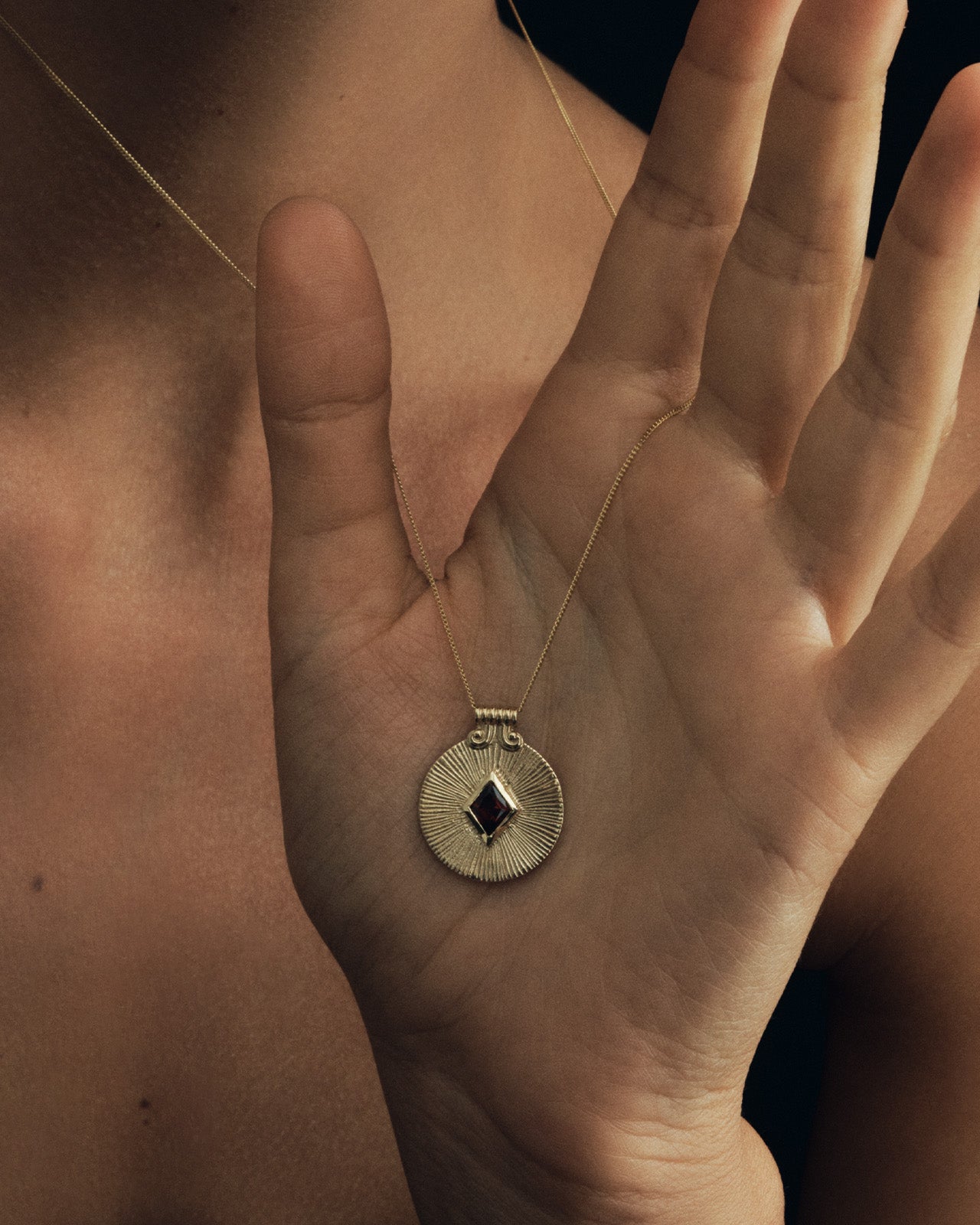 Temple of the Sun Sol Necklace Solid Gold