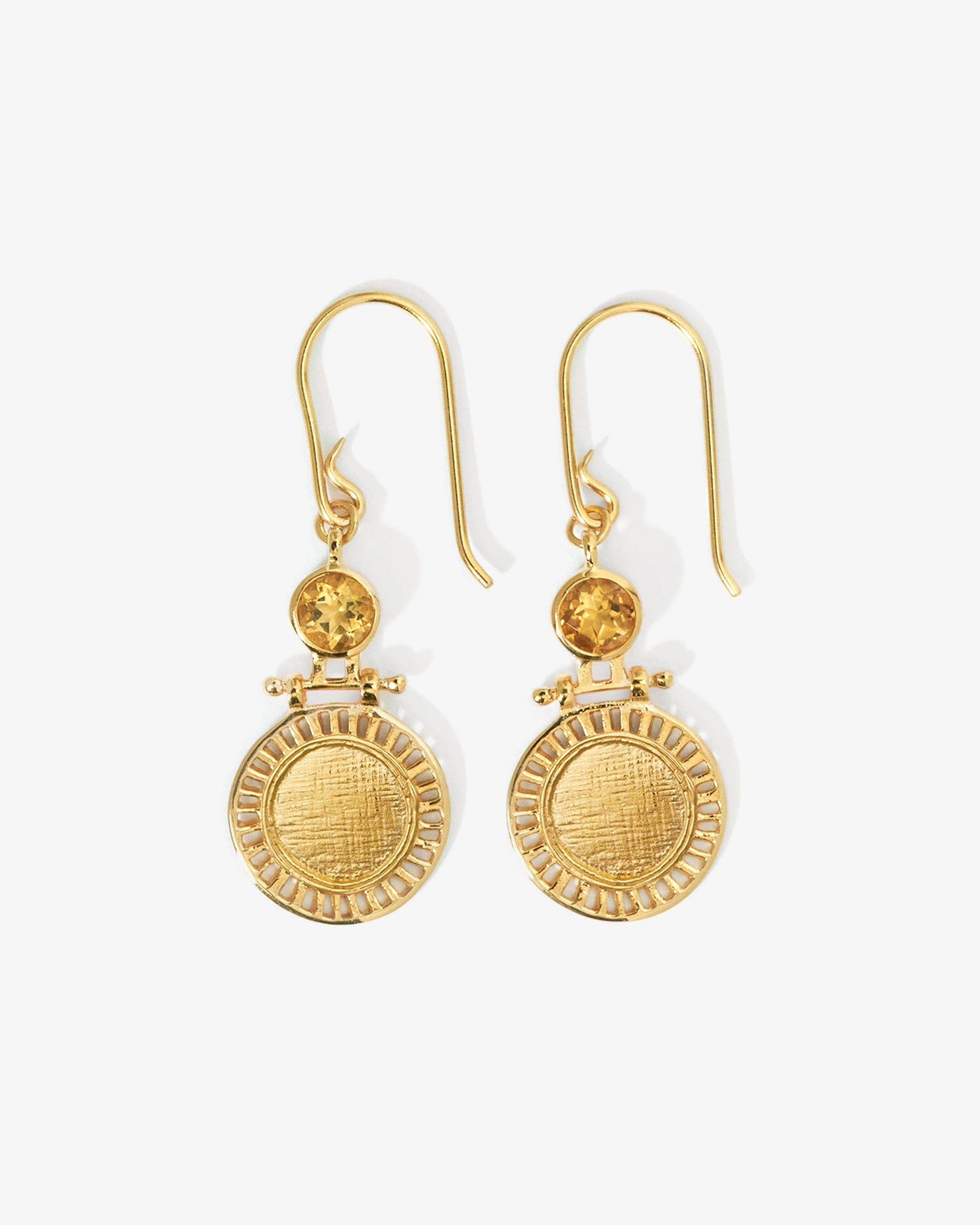 Temple of the Sun Solar Earrings Gold Vermeil