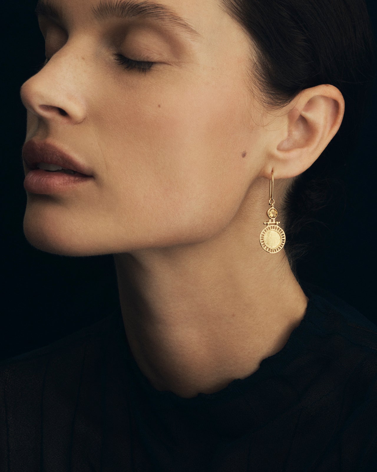 Temple of the Sun Solar Earrings Gold Vermeil