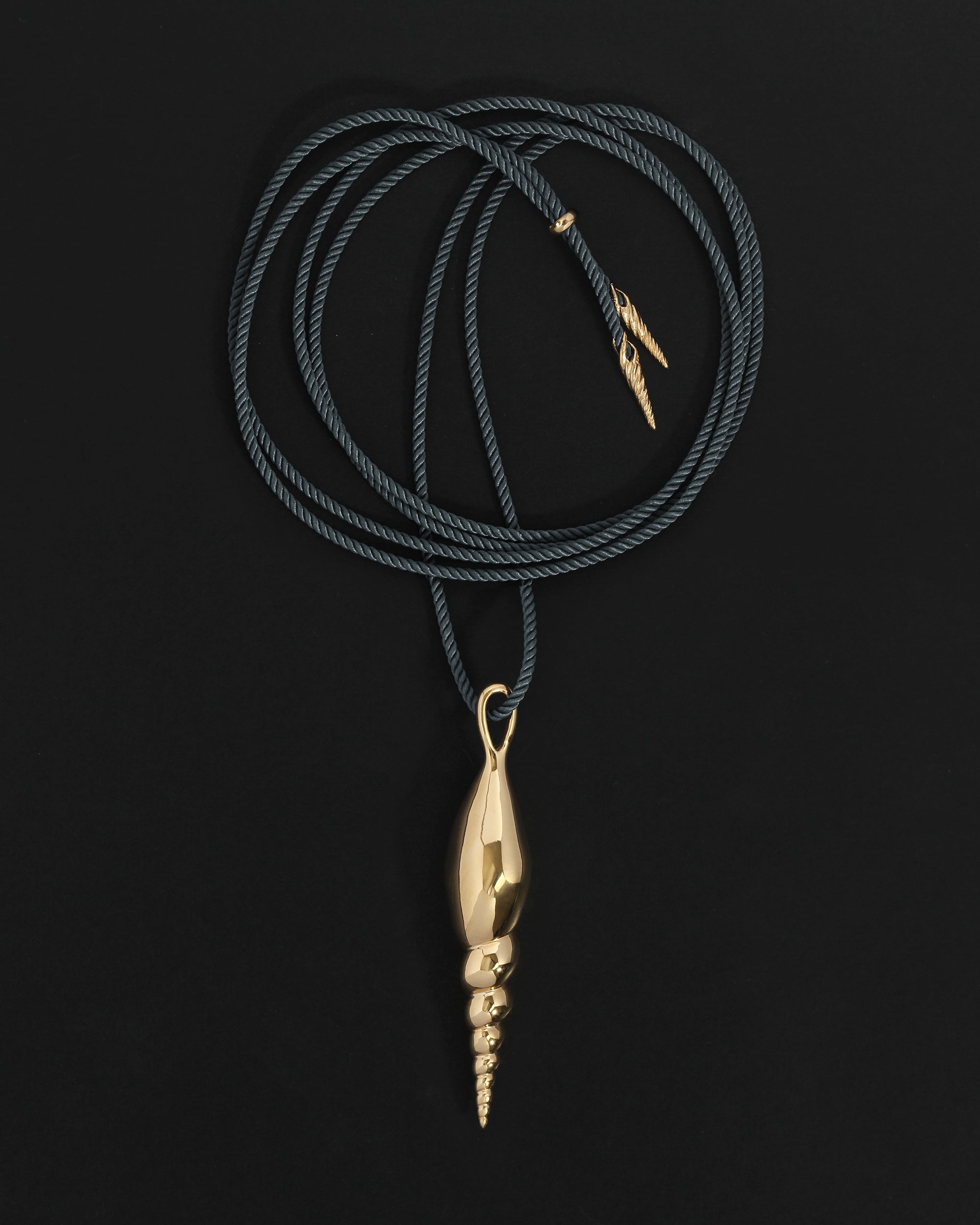 Temple of the Sun Spire Cord Necklace Gold Vermeil