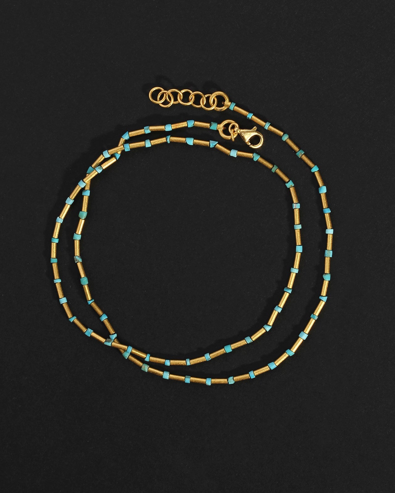 Temple of the Sun Sumerian Necklace Turquoise Solid Gold