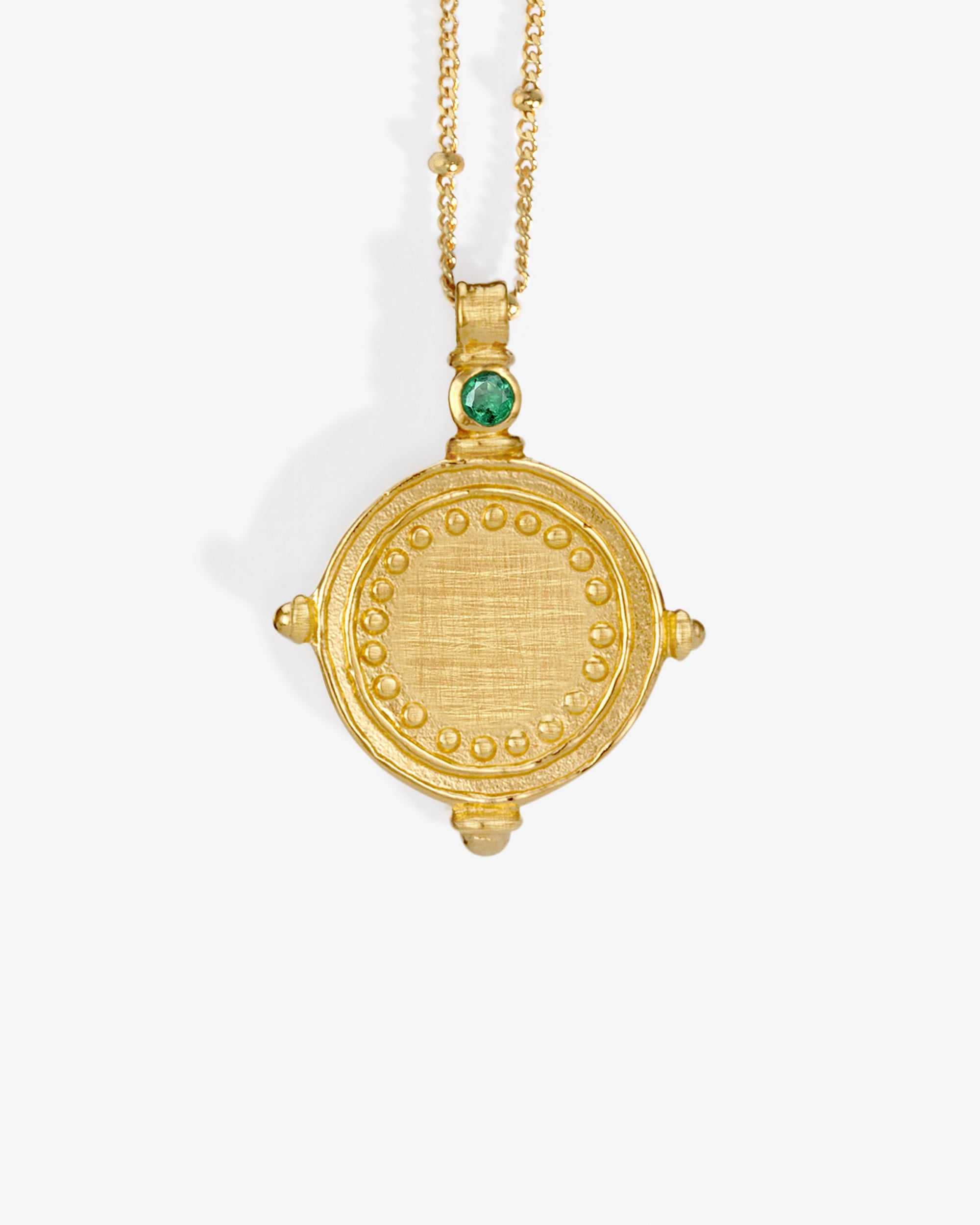 Sura Necklace Emerald Gold Vermeil – Temple of the Sun Jewellery