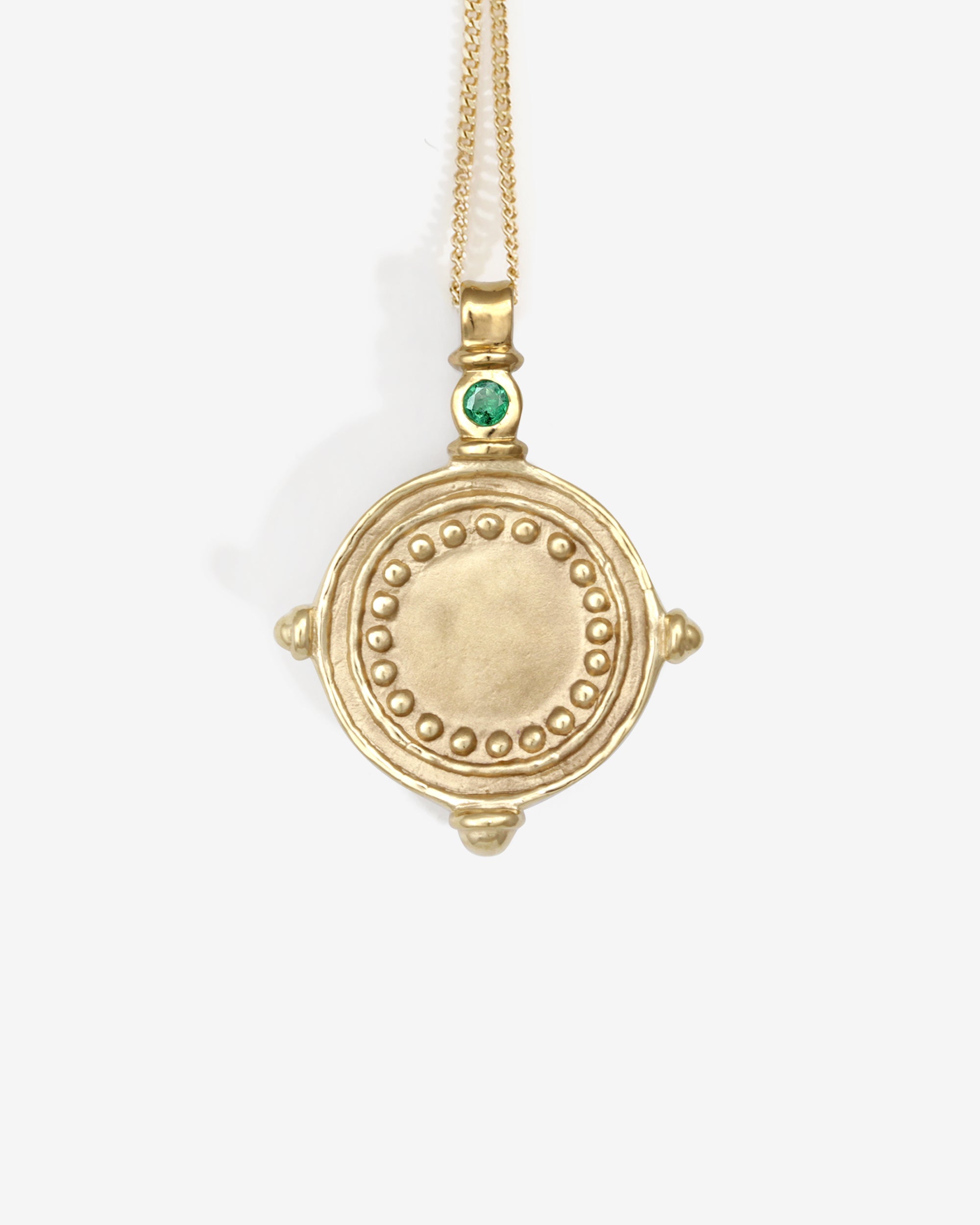 Temple of the Sun Sura Necklace Emerald Solid Gold