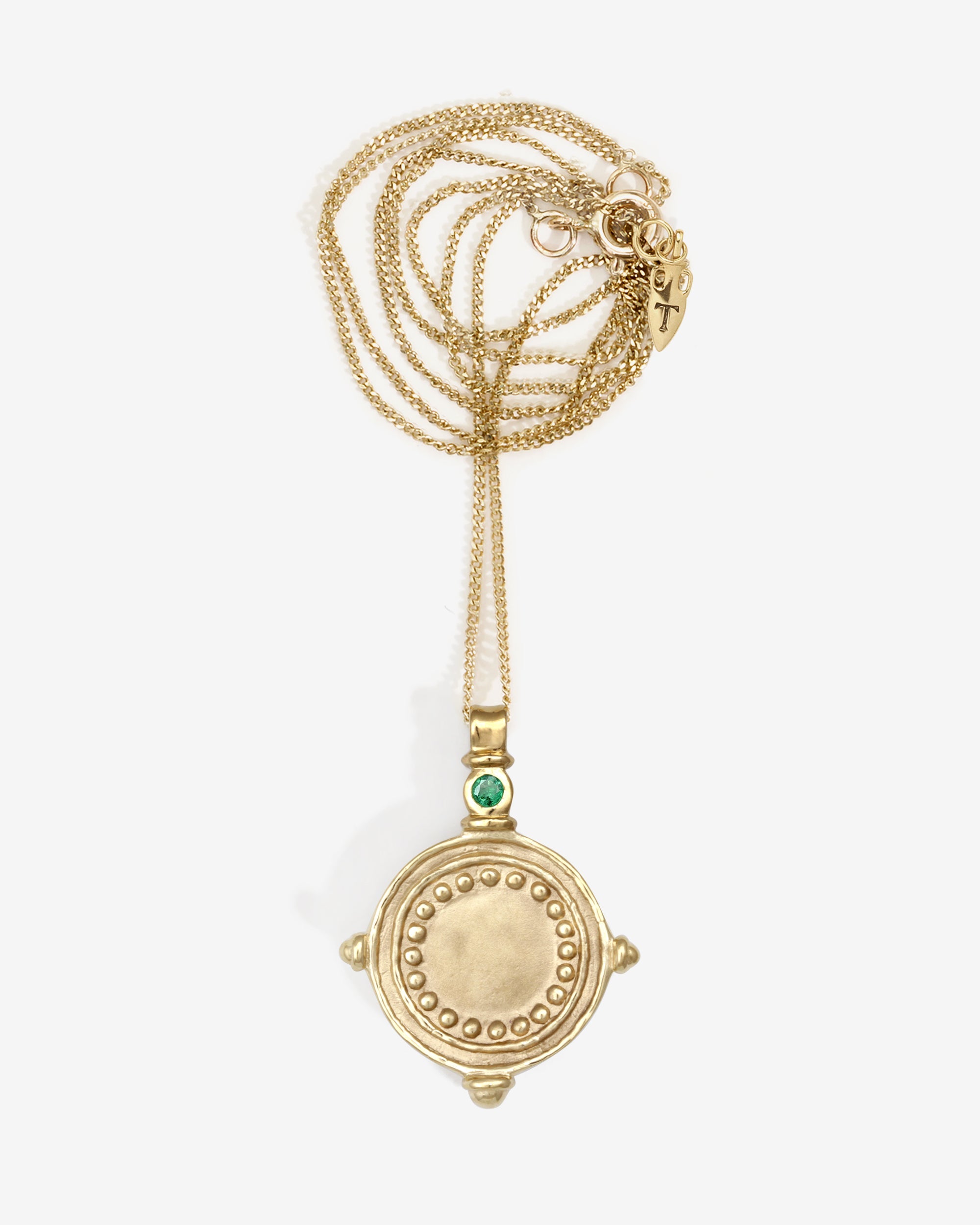 Temple of the Sun Sura Necklace Emerald Solid Gold