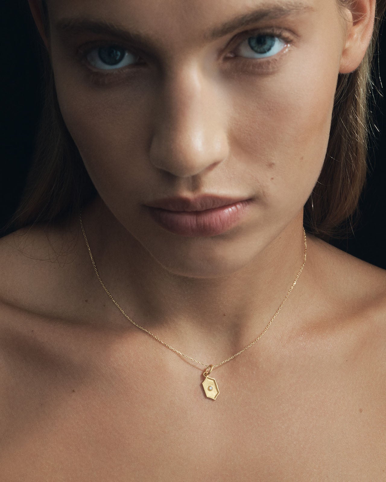 Temple of the Sun Tala Necklace Hexagon Solid Gold