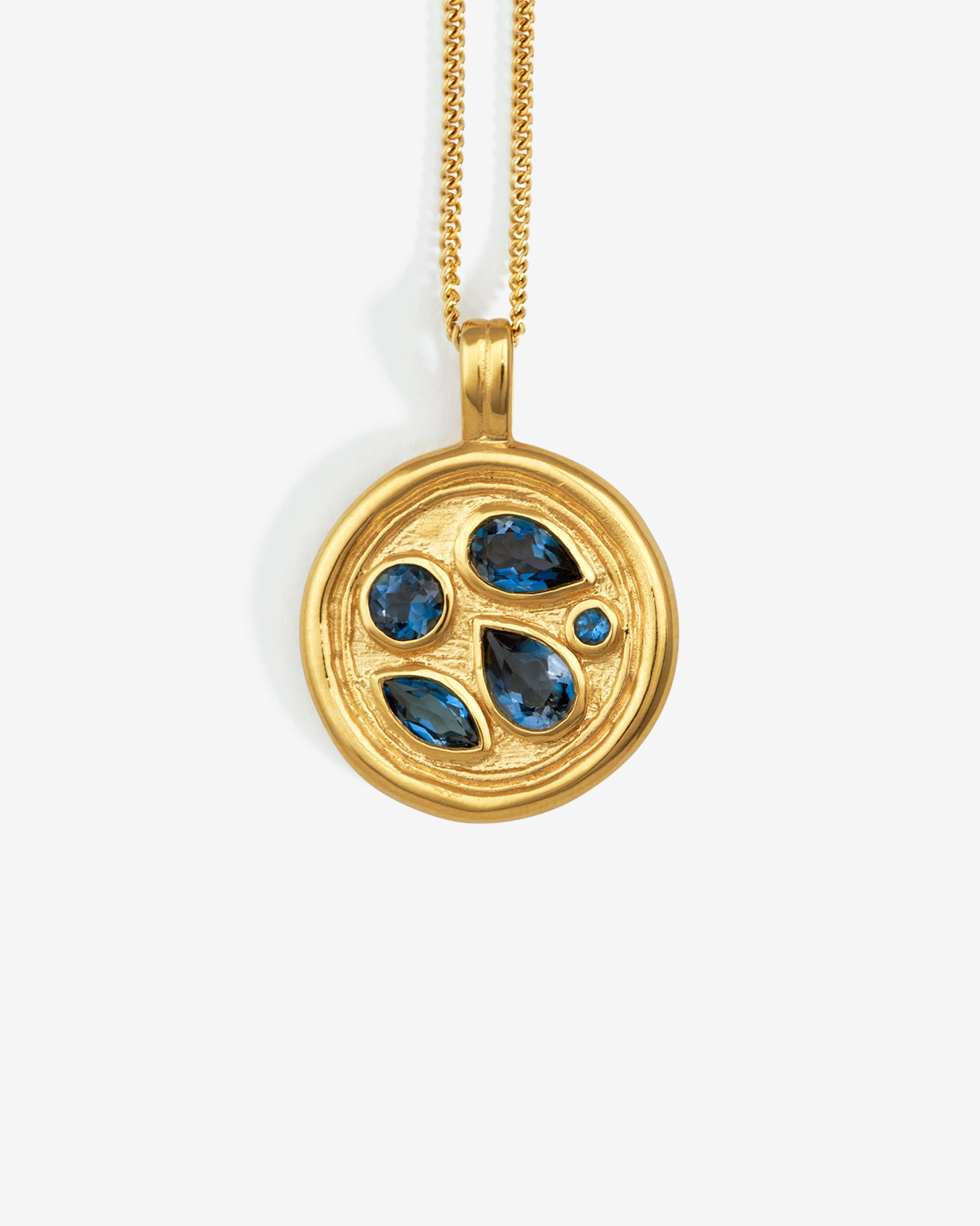 Temple of the Sun Teal Necklace Gold Vermeil